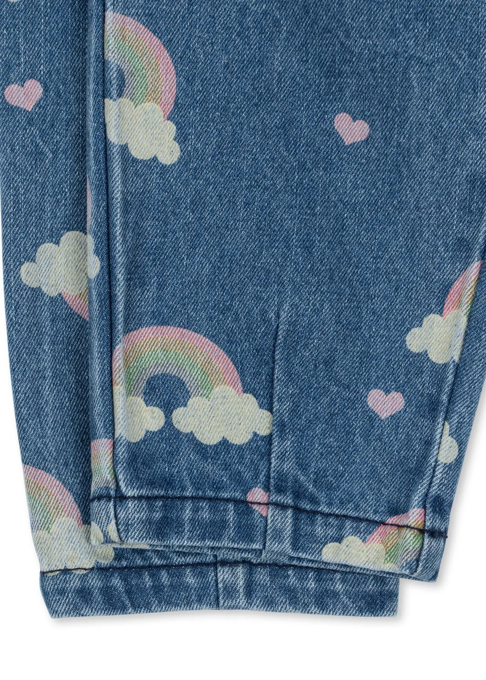 Magot Frill Pants Hose Rainbow für Kinder von Konges Sløjd – kuschelige, nachhaltige Kinderkleidung in Beige mit Herzprint, erhältlich bei Cleo&Caesar Kids Concept Store Berlin.