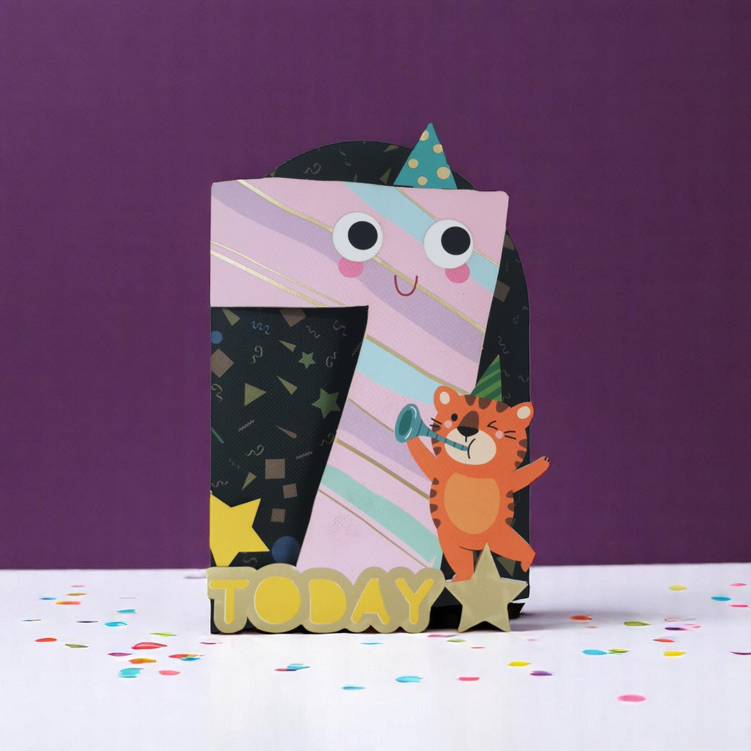Alljoy Wackelkarte 7 – charmante Grußkarte mit interaktiven wackelnden Teilen, hergestellt in Irland, bei Cleo&Caesar Kids Concept Store