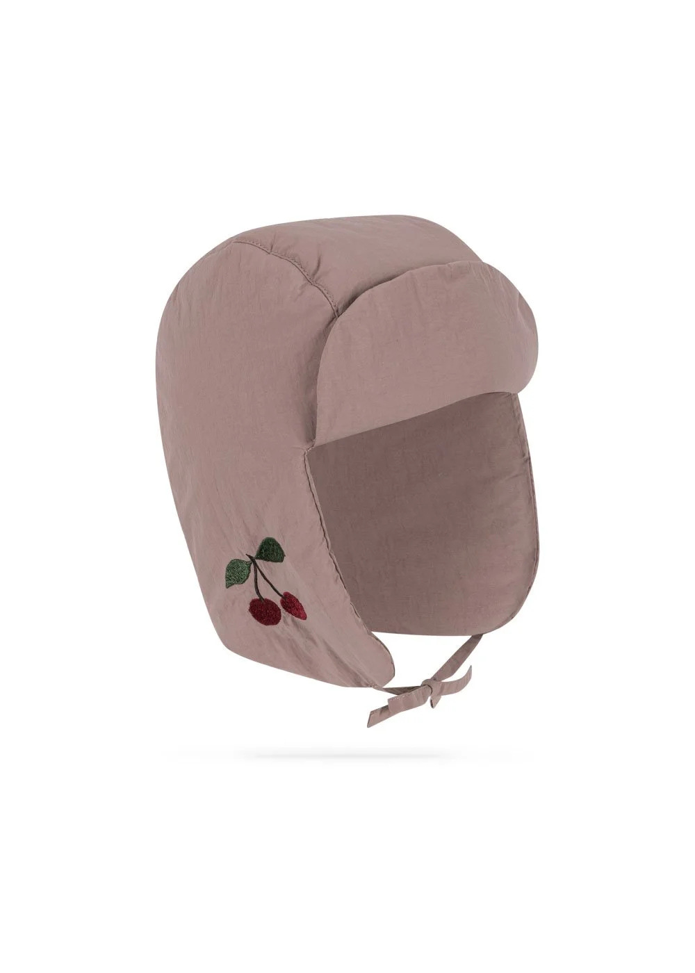 Juno Hat Twilight Mauve für Kinder von Konges Sløjd – kuschelige, nachhaltige Kinderkleidung in Beige mit Herzprint, erhältlich bei Cleo&Caesar Kids Concept Store Berlin.