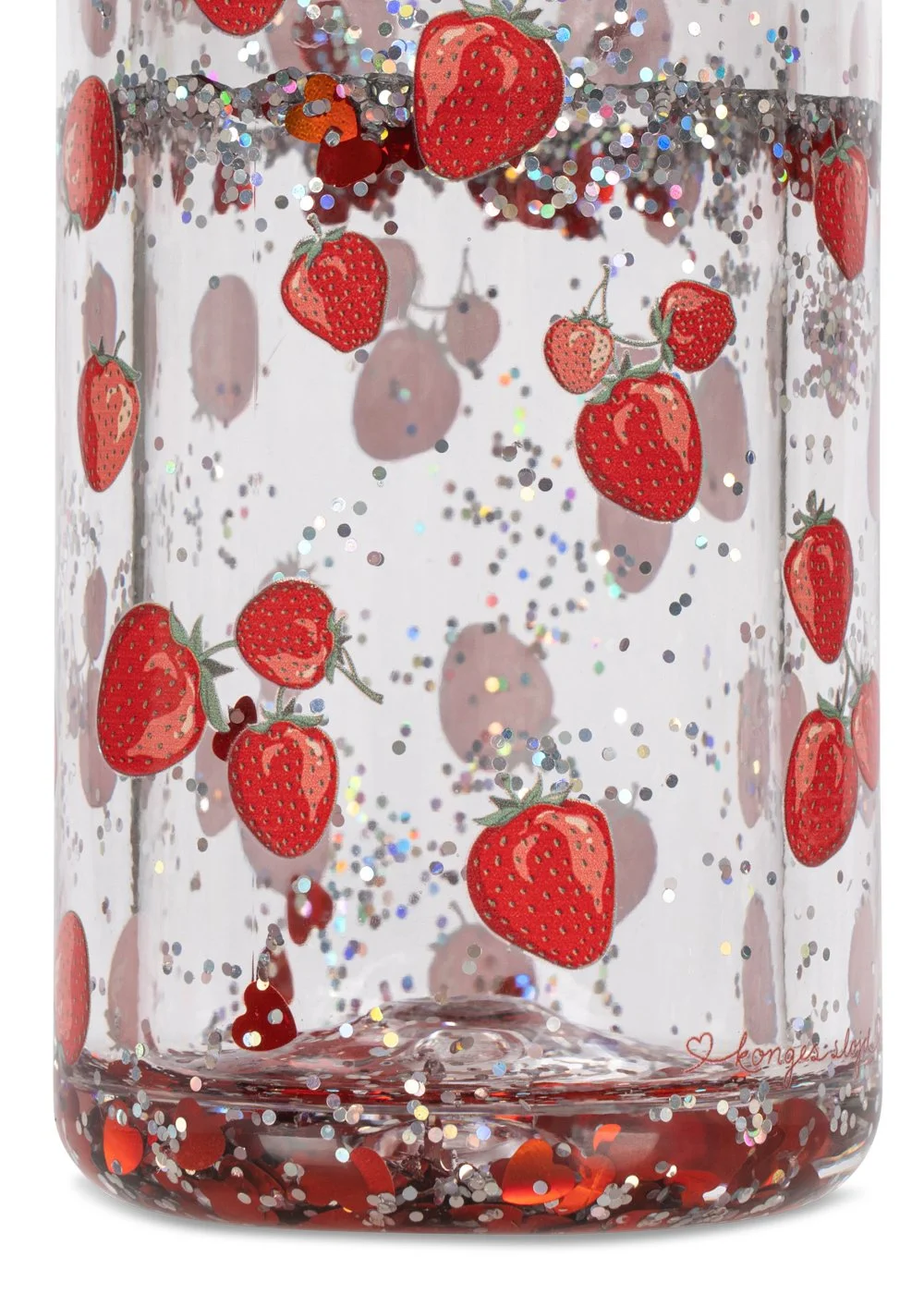 Konges Sløjd Glitzer-Trinkflasche mit Silikonstrohhalm, 400 ml, transparent mit Glitter – bei Cleo&Caesar Kids Concept Store