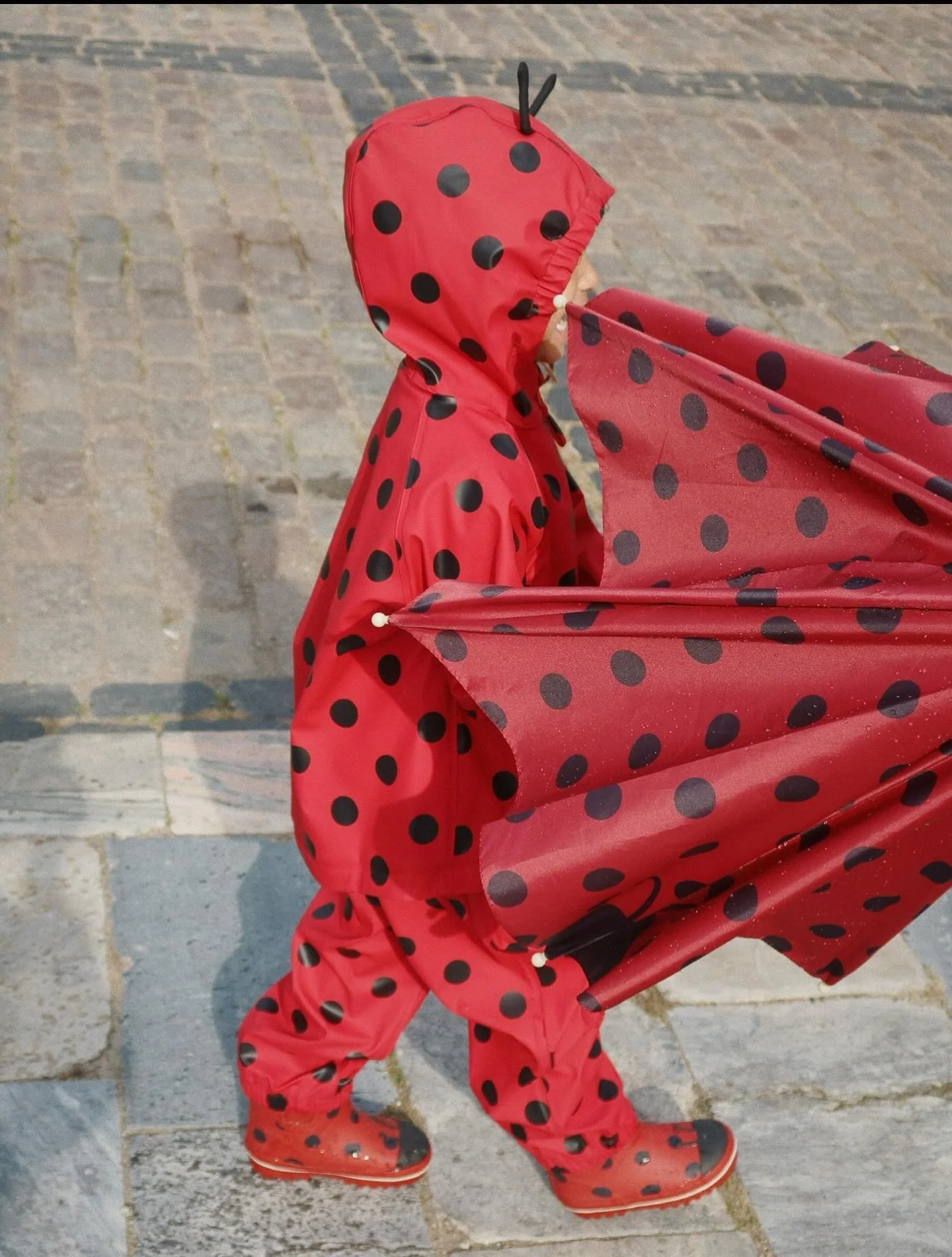 Mit diesem Regenset kann man sich auch &uuml;ber Regen freuen

#cleoandcaesar #kongessl&oslash;jd #coccinelle #marienk&auml;fer🐞