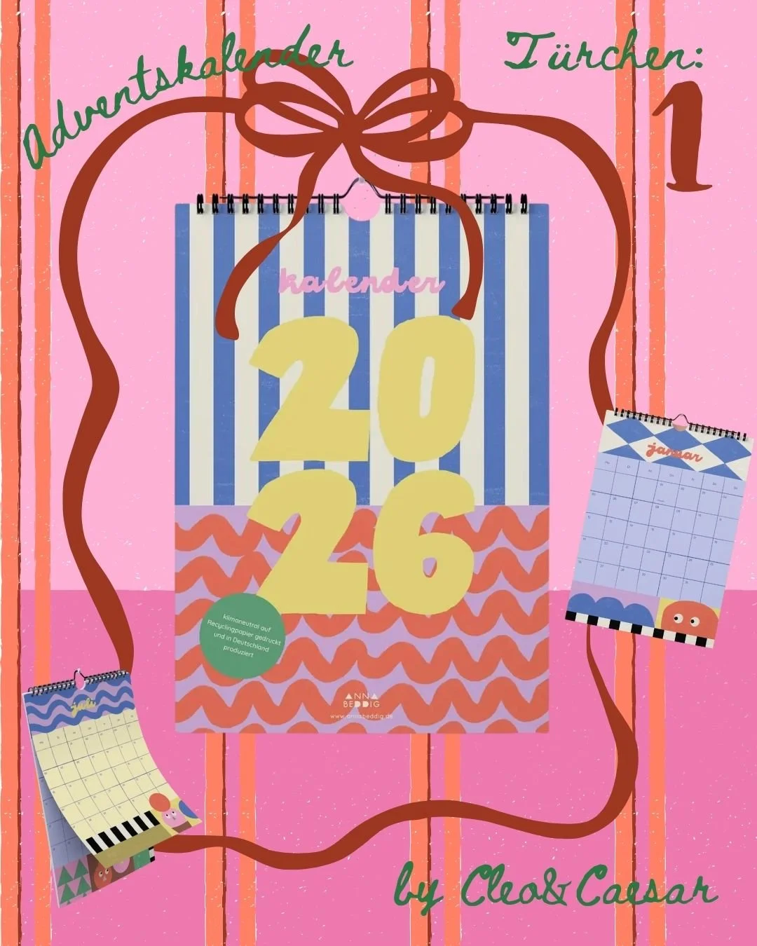 Gewinnspiel

Willkommen im Dezember und beim allerersten Cleo&amp;Caesar Adventskalender Give Away T&uuml;rchen. Die n&auml;chsten 24 Tage wird es jeden Tag einen Gewinn geben von befreunden Brands, Shops und lauter sch&ouml;nen Dingen, die aus der C