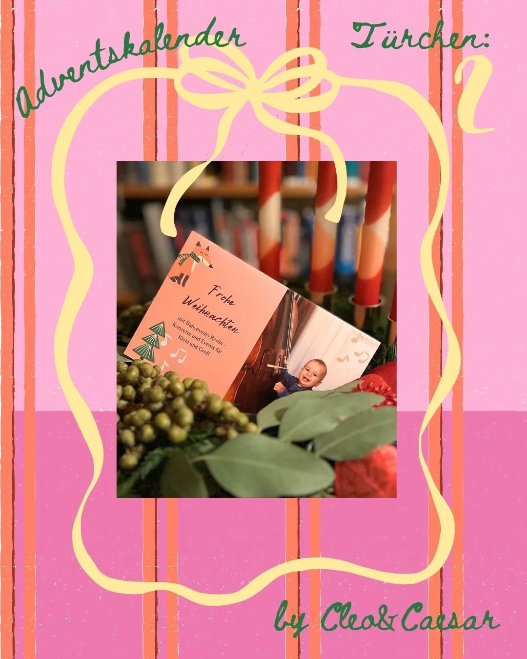 Gewinnspiel

Hinter dem 2. T&uuml;rchen versteckt sich @babyevents.berlin Deren Weihnachtskonzerte finden dieses Jahr am 13. Und 14. Dezember statt und wir d&uuml;rfen hier ein VIP-Ticket je nach Verf&uuml;gbarkeit verlosen! Die Konzerte in der Zitad