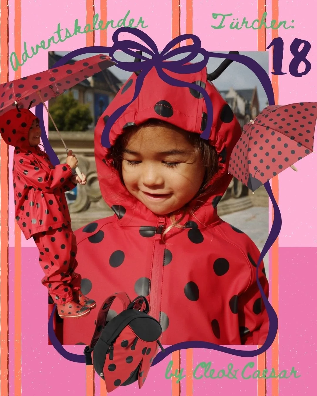 Gewinnspiel

Der 18. Gewinn steht ganz im Zeichen des Marienk&auml;fers 🐞

Hier versteckt sich ein ganzes Outfit von @kongessloejd : Der wahrscheinlich s&uuml;&szlig;este Regenanzug, der dein Kind in einen kleinen Marienk&auml;fer verwandelt. Passen