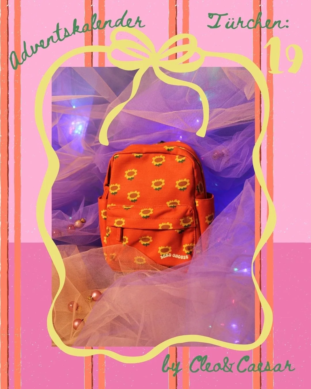 Gewinnspiel

Heute gibt es das erste Cleo&amp;Caesar T&uuml;rchen und mit dem Bobo Choses Rucksack ist es ein Gewinn, der sich sehen lassen kann. Der Rucksack ist ideal f&uuml;r den Kita Start und einfach zuckers&uuml;&szlig;.

Alles was du daf&uuml;