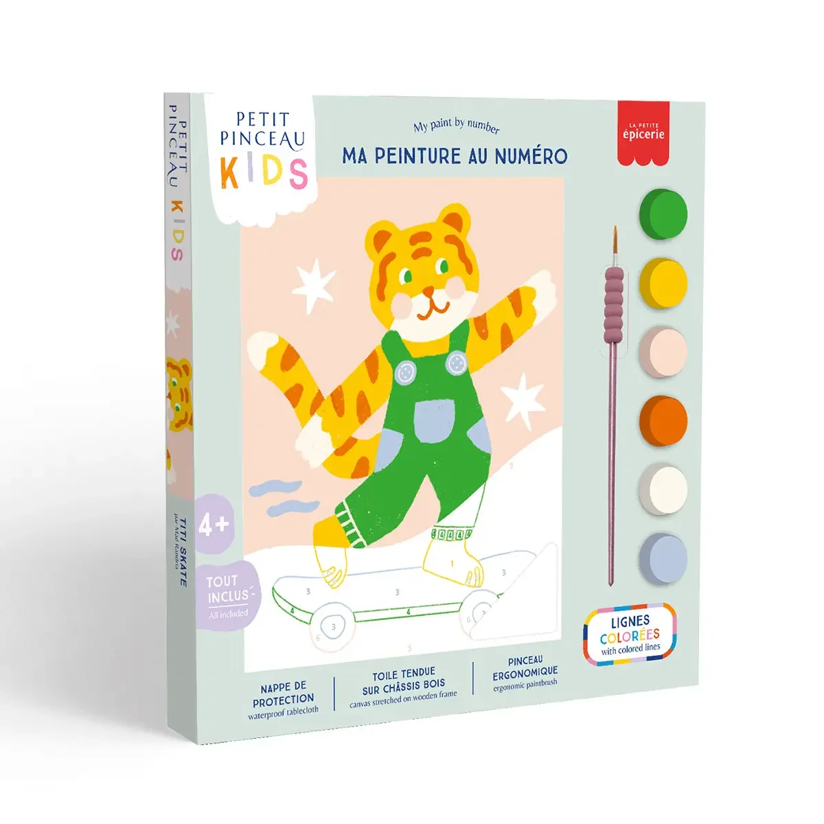 La Petite Épicerie – Paint-by-Number-Set 'Petit Pinceau Kids Titi Skate'