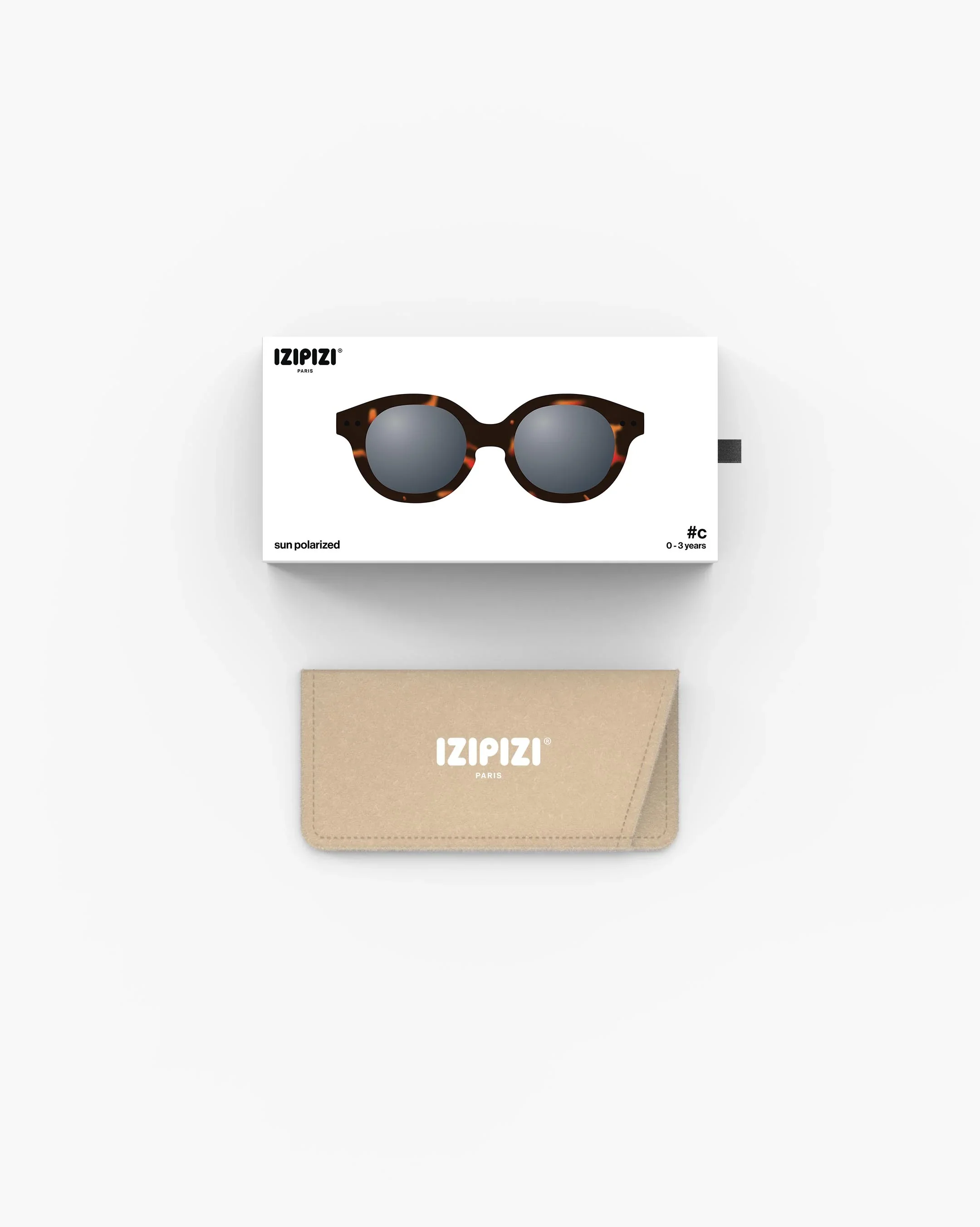 Izipizi Baby-Sonnenbrille #c Tortoise Polarized – Schmetterlings-Fassung in Schildplattmuster matt, 9-36 Monate, BPA-frei mit Silikonband, bei Cleo&Caesar Kids Concept Store