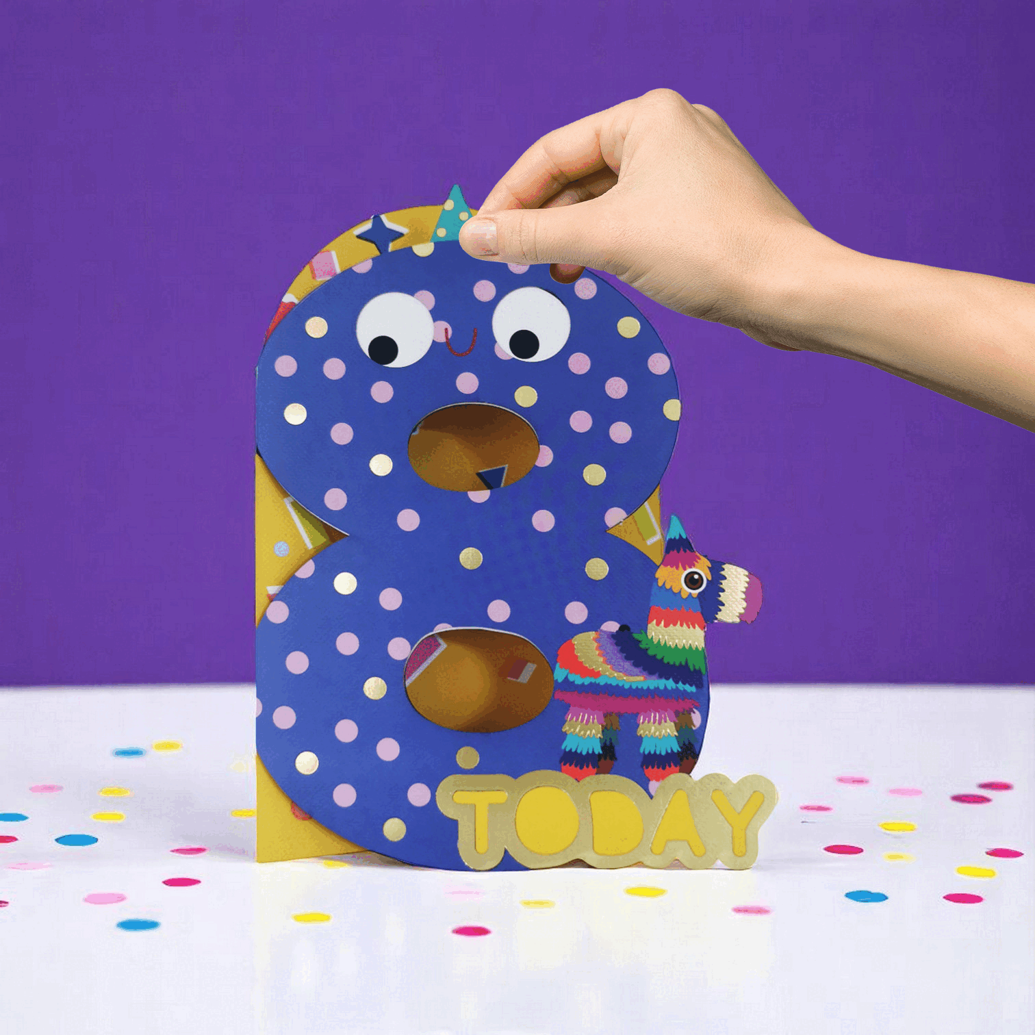 Alljoy Wackelkarte 8 – charmante Grußkarte mit interaktiven wackelnden Teilen, hergestellt in Irland, bei Cleo&Caesar Kids Concept Store