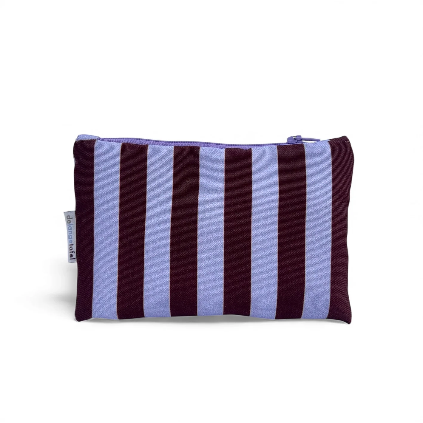 De Lange Tafel - Etui klein 'Aubergine/LIla gestreift'