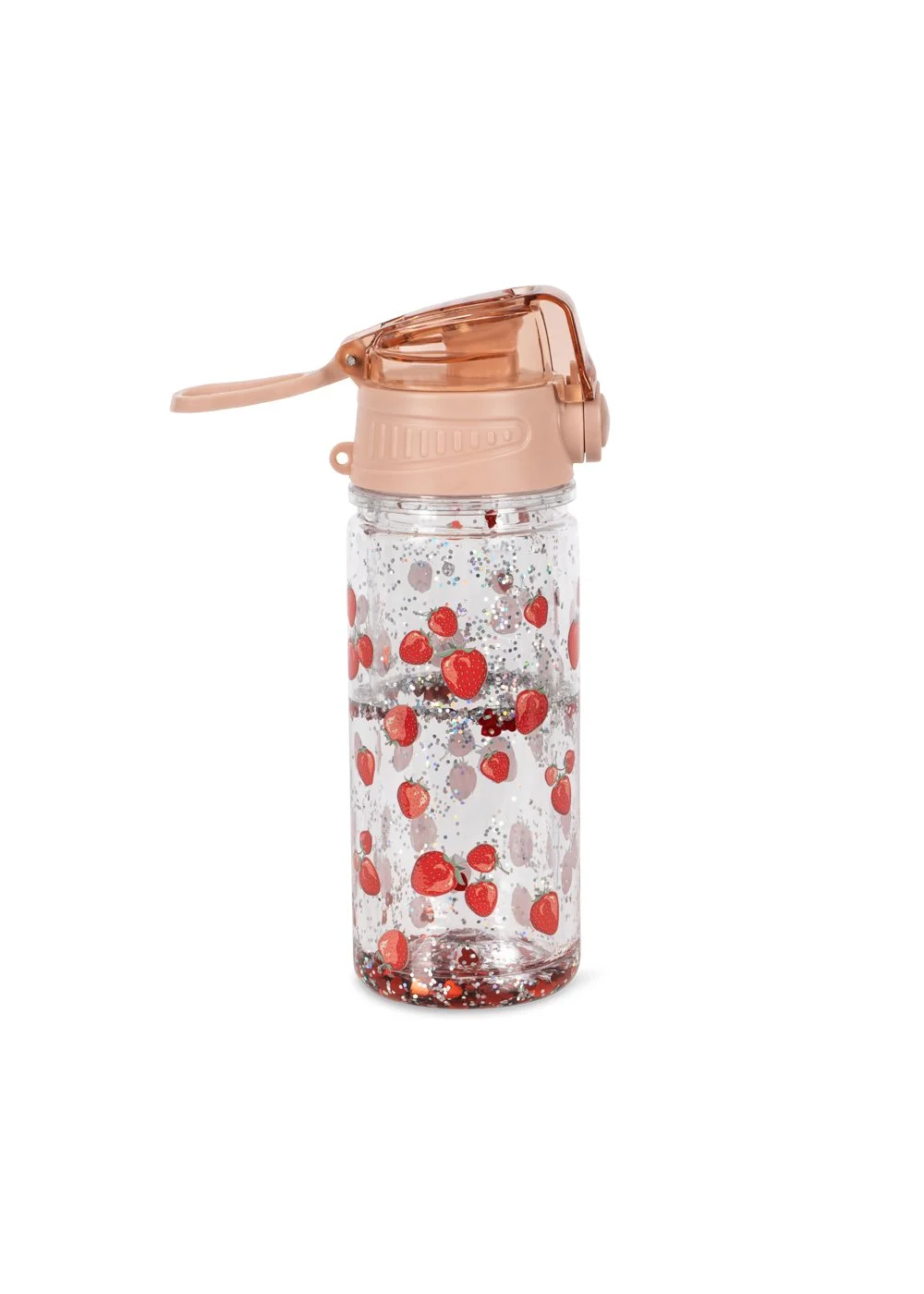 Konges Sløjd Glitzer-Trinkflasche mit Silikonstrohhalm, 400 ml, transparent mit Glitter – bei Cleo&Caesar Kids Concept Store
