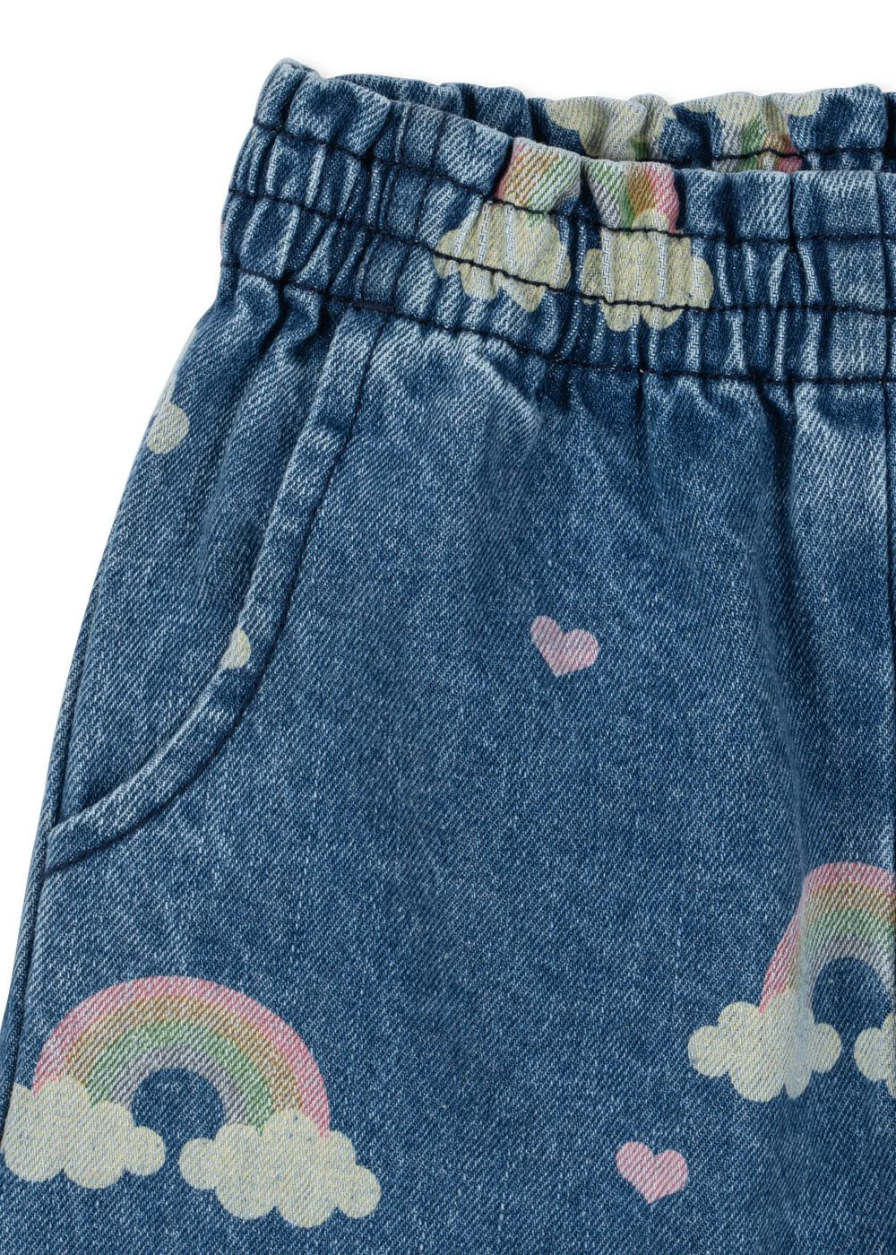 Magot Frill Pants Hose Rainbow für Kinder von Konges Sløjd – kuschelige, nachhaltige Kinderkleidung in Beige mit Herzprint, erhältlich bei Cleo&Caesar Kids Concept Store Berlin.
