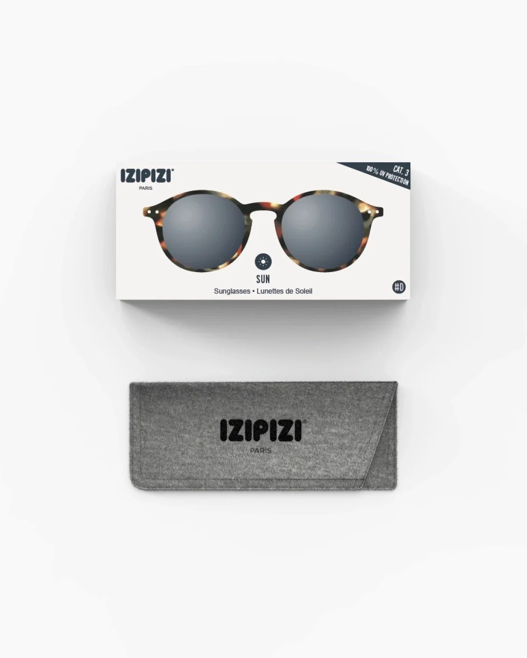Izipizi Sonnenbrille #D Tortoise – Pantos-Fassung im Schildpattmuster mit Soft Touch-Finish, graue Gläser, Unisex, bei Cleo&Caesar Kids Concept Store