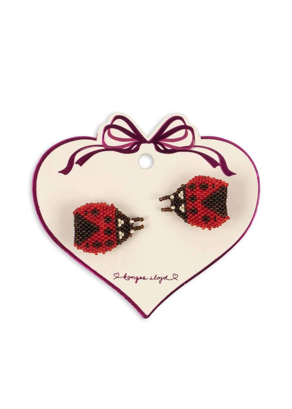 Konges Sløjd Ladybug Beaded Hair Clip – handgenähte Haarspange mit Glasperlen im Marienkäfer-Design | Cleo & Caesar