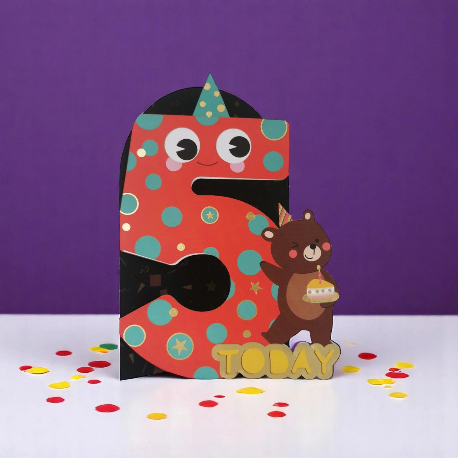 Alljoy Wackelkarte 5 – charmante Grußkarte mit interaktiven wackelnden Teilen, hergestellt in Irland, bei Cleo&Caesar Kids Concept Store