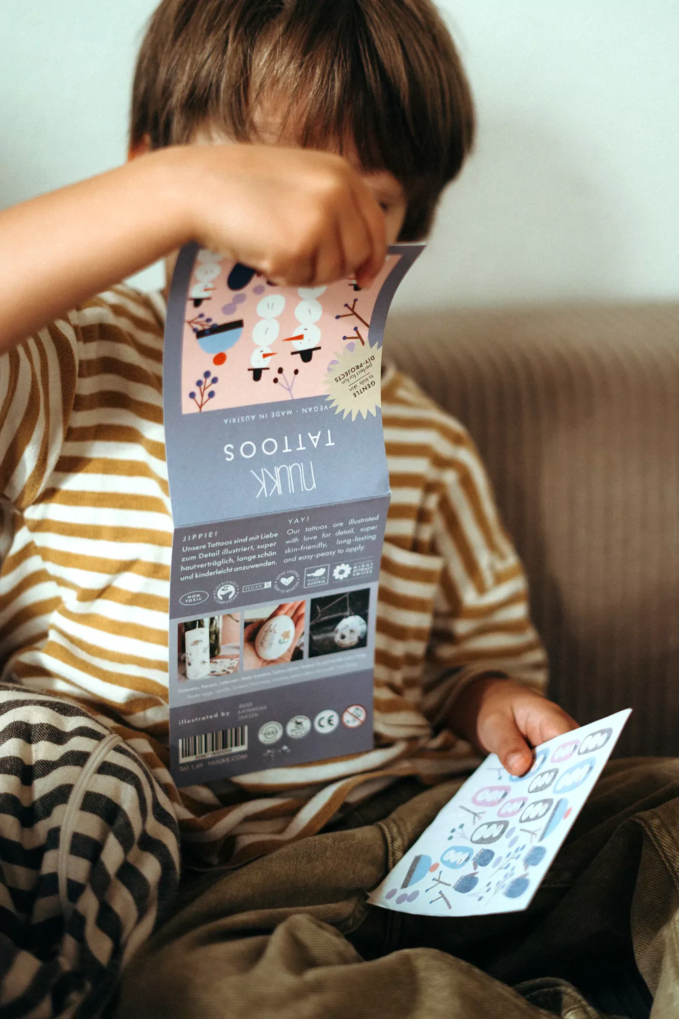 nuukk Kindertattoos – vegane Wassertransferfolie, dermatologisch getestet, hergestellt in Österreich, bei Cleo&Caesar Kids Concept Store