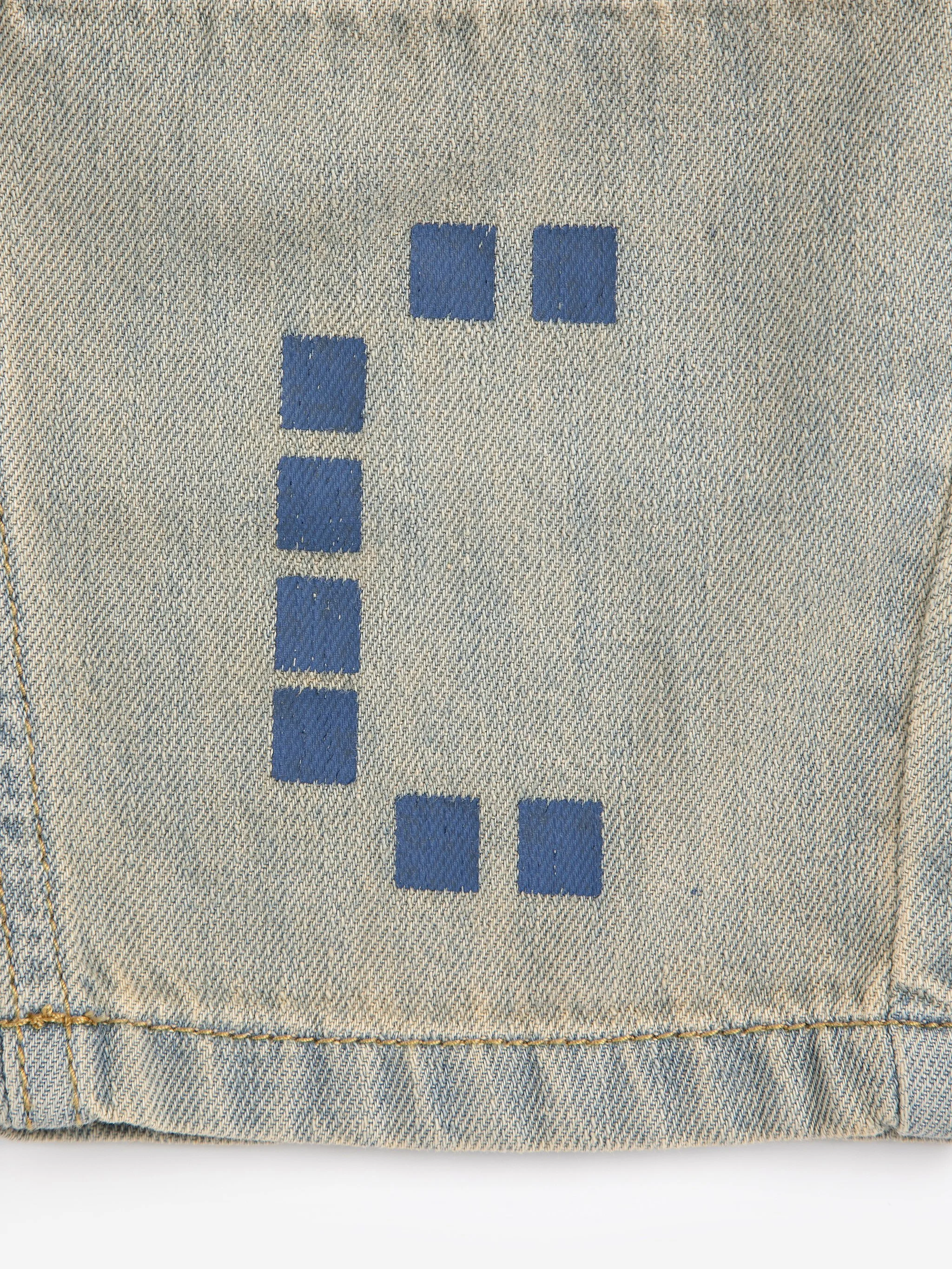 Bobo Choses Square Denim Pants – Baggy Jeans in Preußischblau, Bio-Baumwolle, Cocoon Fit, hergestellt in Portugal, bei Cleo&Caesar Kids Concept Store