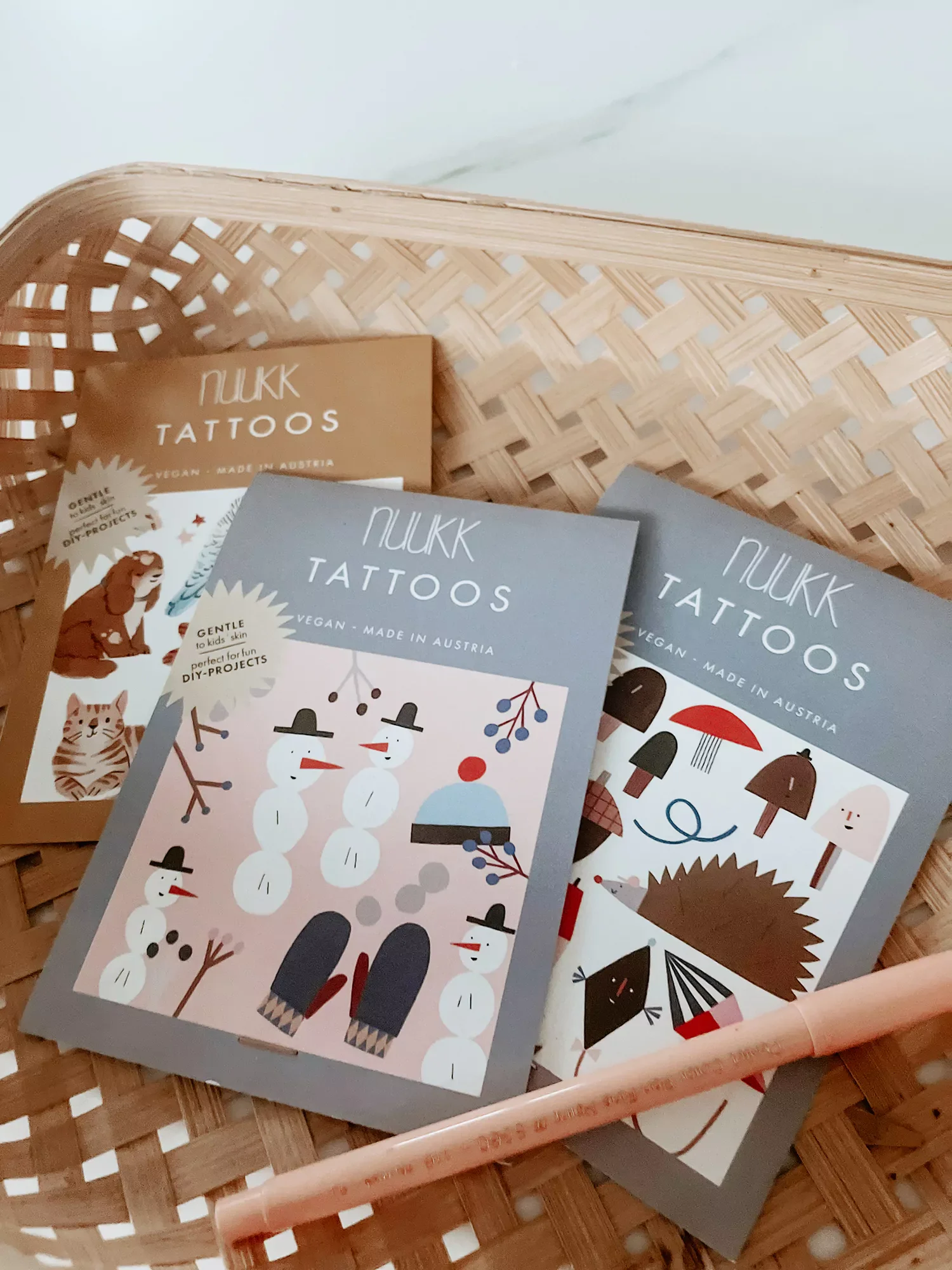 nuukk Kindertattoos – vegane Wassertransferfolie, dermatologisch getestet, hergestellt in Österreich, bei Cleo&Caesar Kids Concept Store