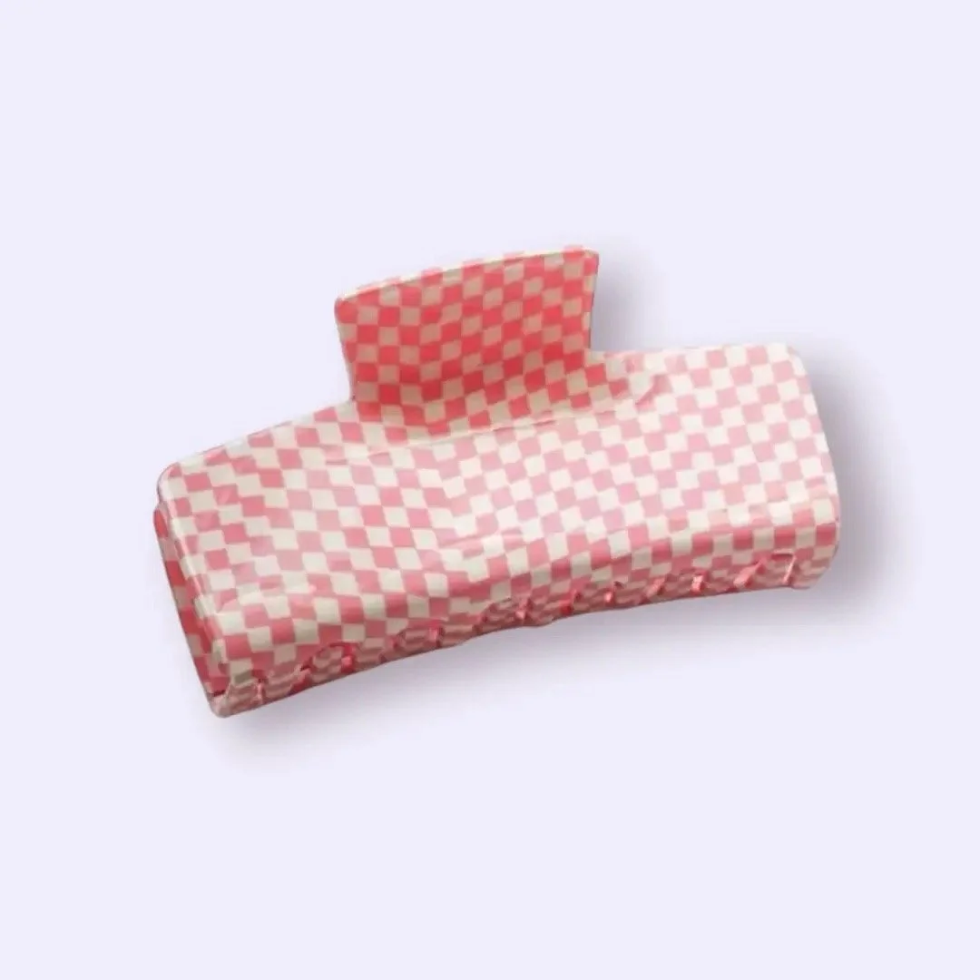 De Lange Tafel - Haarklammer 'pink kariert'