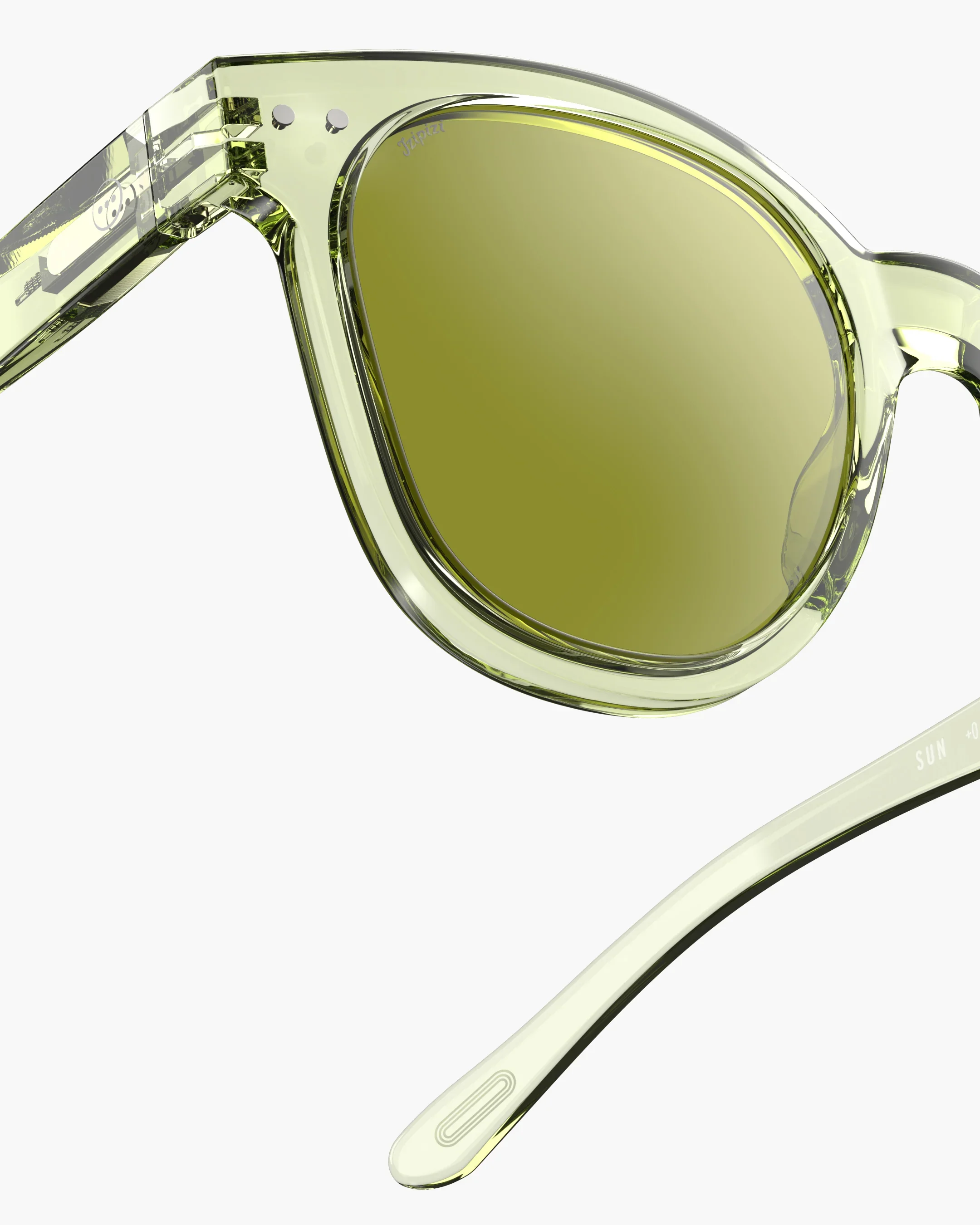Izipizi Sonnenbrille #N Dynamic Green – Oversize Panthos-Fassung in leuchtendem Grün glänzend, Limited Edition, Unisex, bei Cleo&Caesar Kids Concept Store