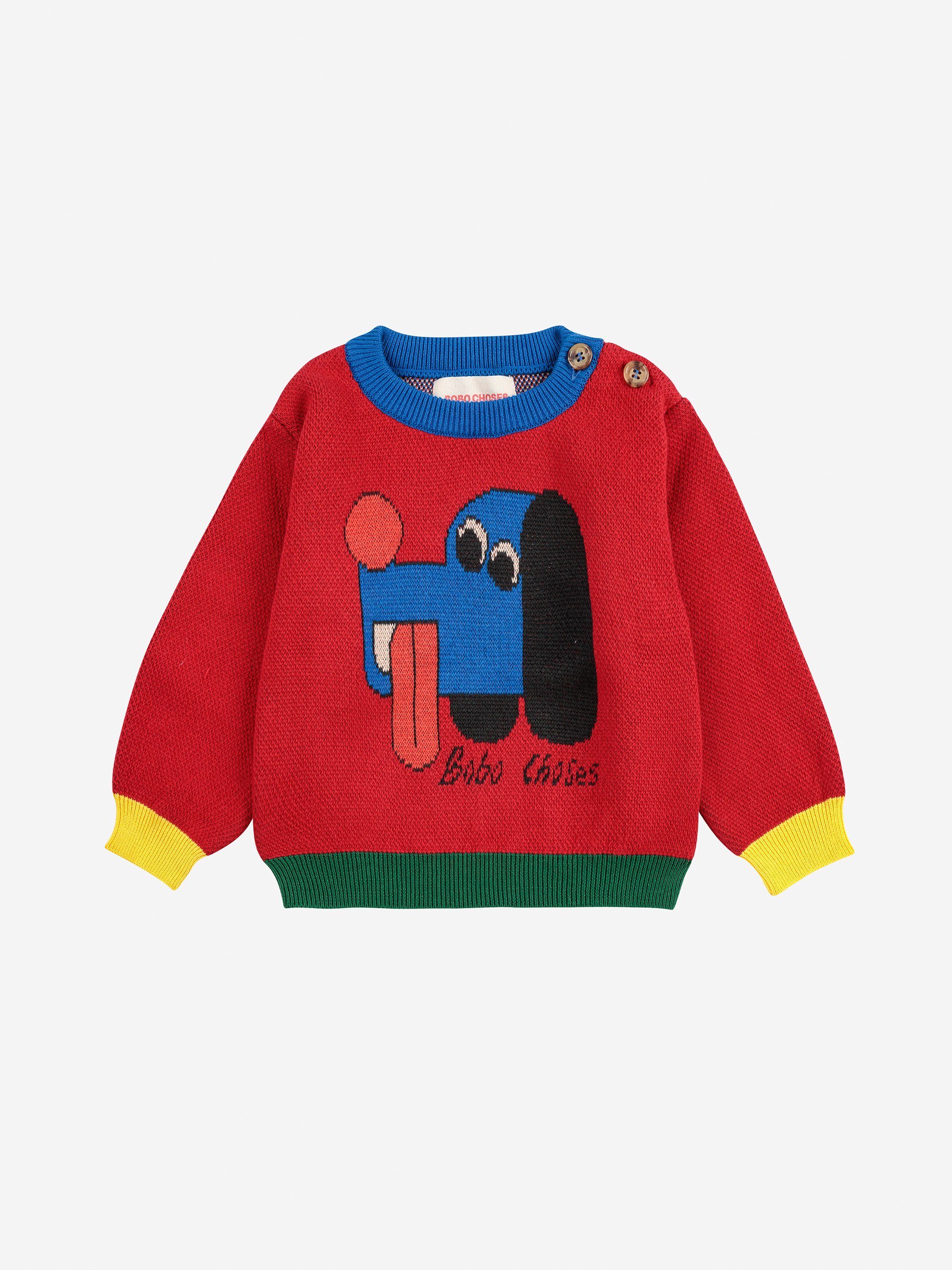 Baby Pullover Doggy Mate von Bobo Choses - made in Europe - nachhaltige Bio-Baumwolle - sustainable Kidswear - Cleo&Caesar - Kids Concept Store Berlin - Online Shop