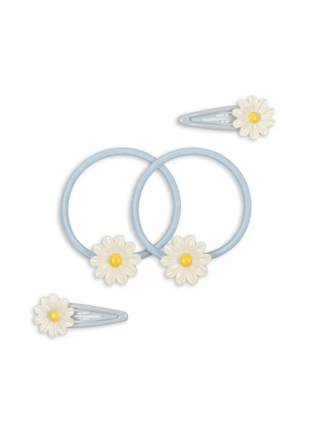 Konges Sløjd Haar Accessoires Set Daisy Plein Air – Haarspangen und Haargummis mit Gänseblümchen-Motiv, für Kinder ab 3 Jahren, bei Cleo&Caesar Kids Concept Store