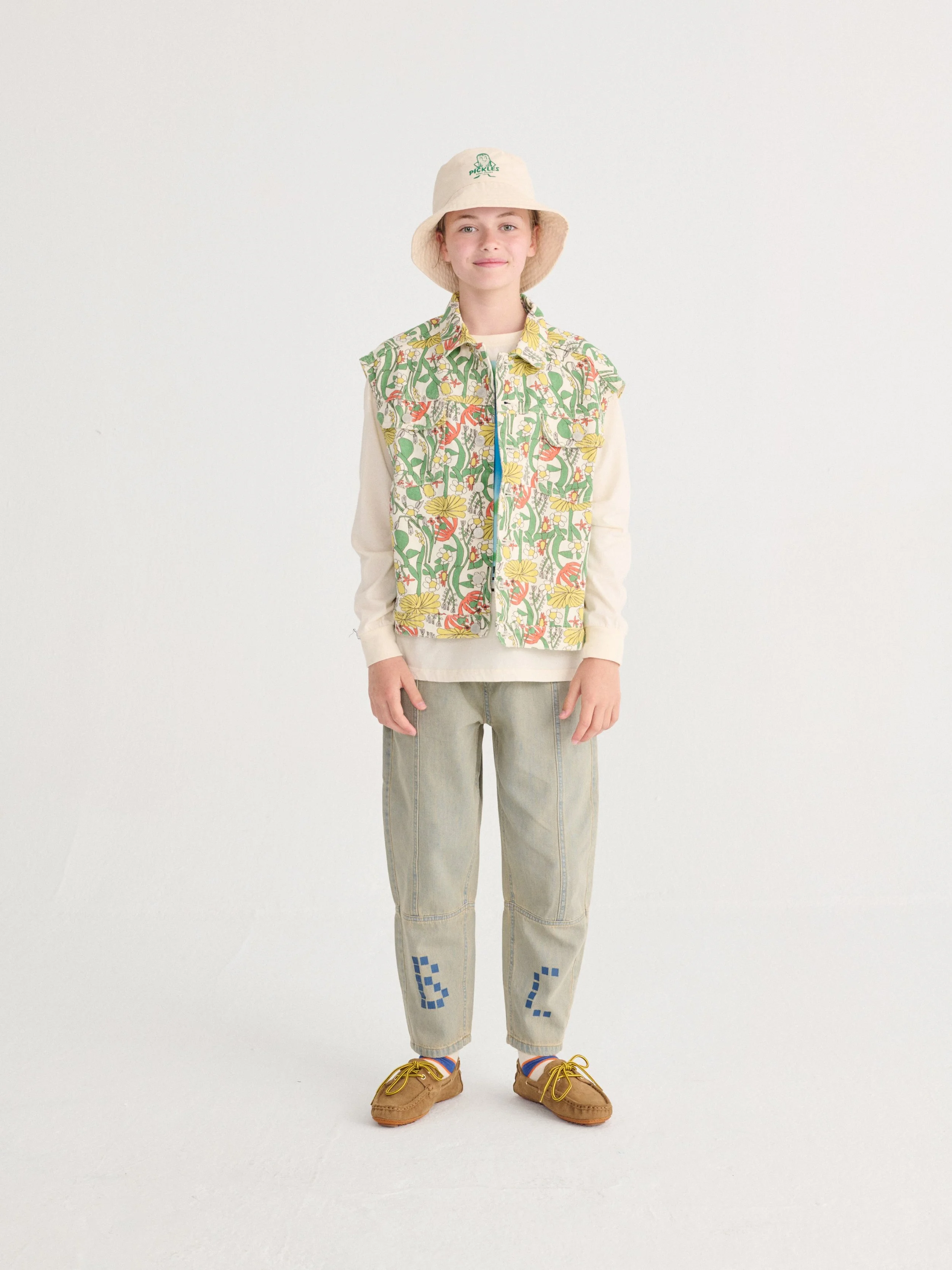 Bobo Choses Square Denim Pants – Baggy Jeans in Preußischblau, Bio-Baumwolle, Cocoon Fit, hergestellt in Portugal, bei Cleo&Caesar Kids Concept Store