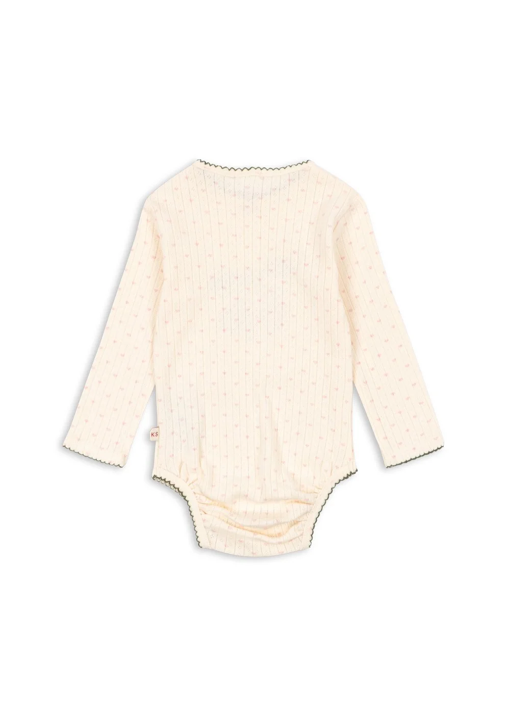 Bio-Baumwollbody mit Pointelle-Struktur und Kirschprint, Druckknöpfe vorne und im Schritt – weich und bequem für Babys im Concept Store Cleo&Caesar