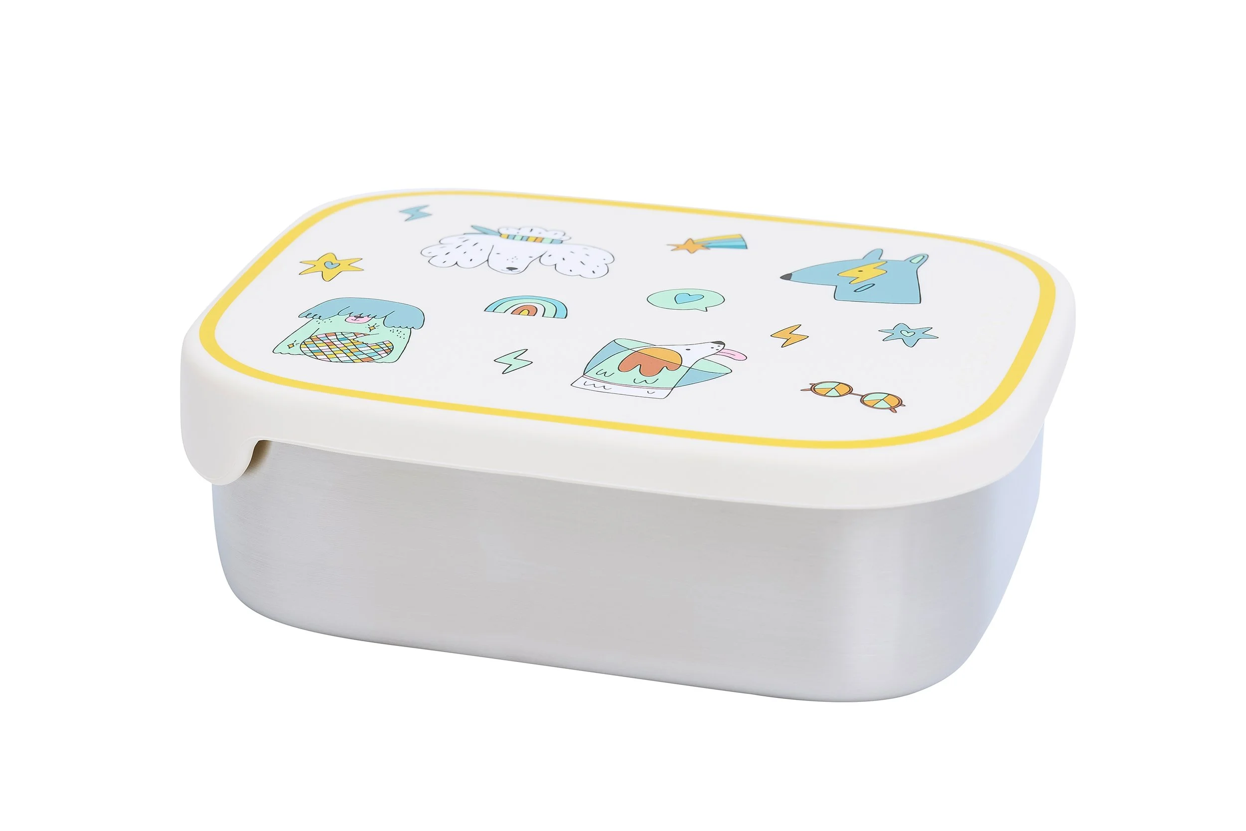 The Cotton Cloud Edelstahl-Lunchbox mit drei Fächern und Silikondeckel – nachhaltig & stylisch bei Cleo & Caesar.