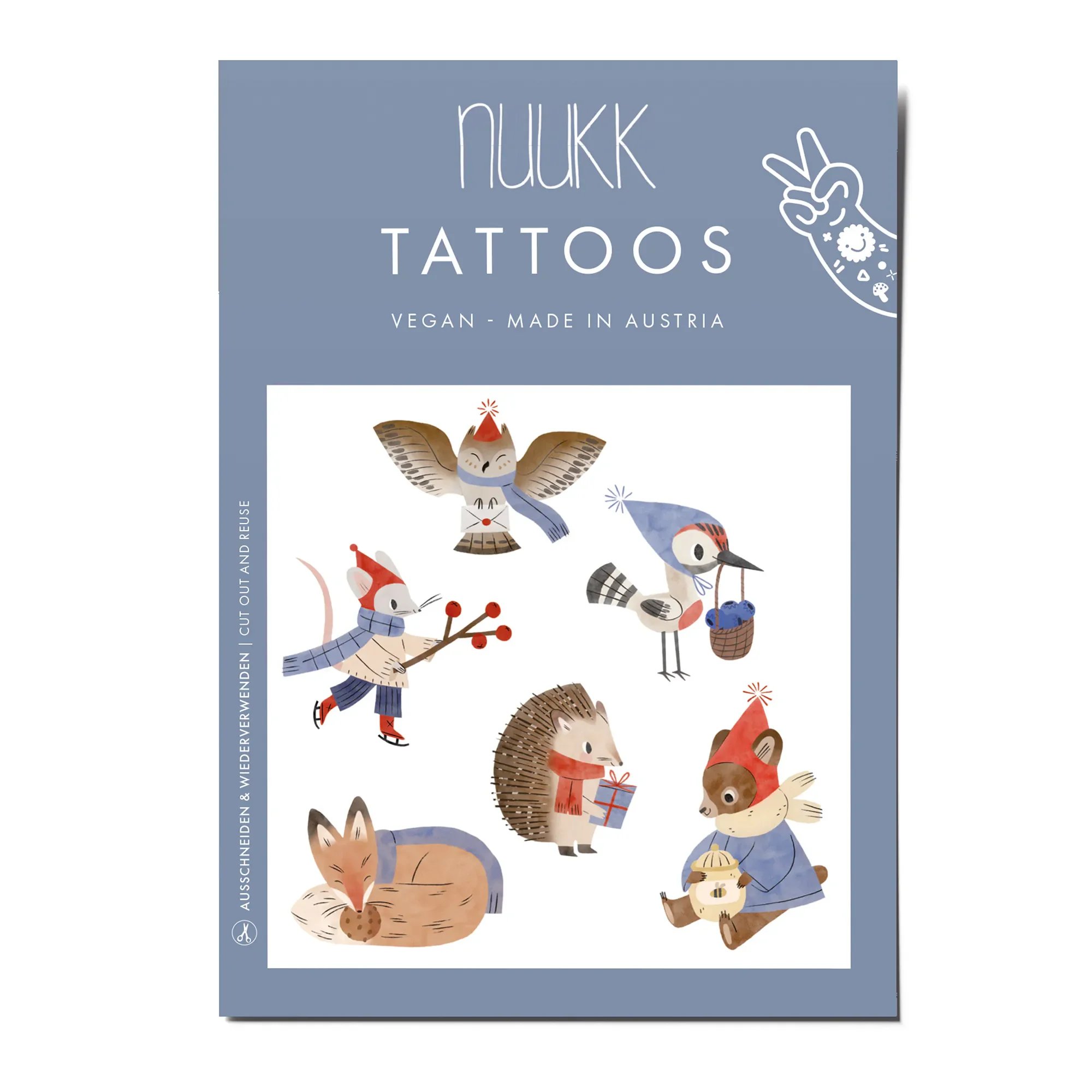 nuukk Kindertattoos – vegane Wassertransferfolie, dermatologisch getestet, hergestellt in Österreich, bei Cleo&Caesar Kids Concept Store