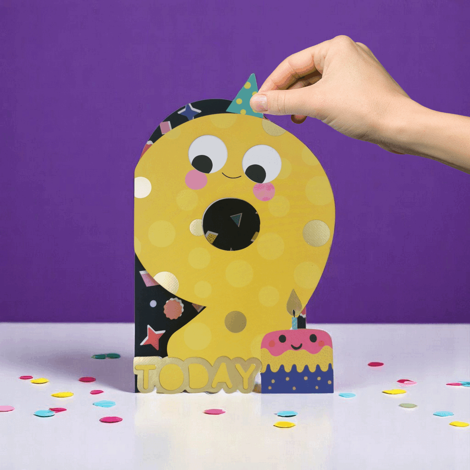 Alljoy Wackelkarte 9 – charmante Grußkarte mit interaktiven wackelnden Teilen, hergestellt in Irland, bei Cleo&Caesar Kids Concept Store