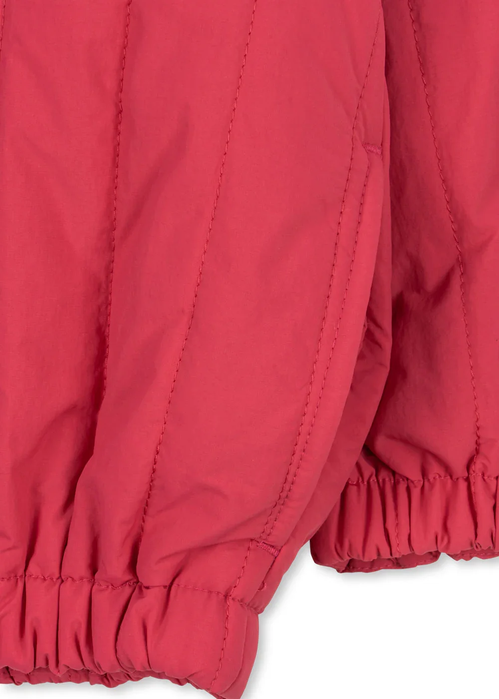 Juno Bomber Jacke Raspberry Wine für Kinder von Konges Sløjd – kuschelige, nachhaltige Kinderkleidung in Beige mit Herzprint, erhältlich bei Cleo&Caesar Kids Concept Store Berlin.