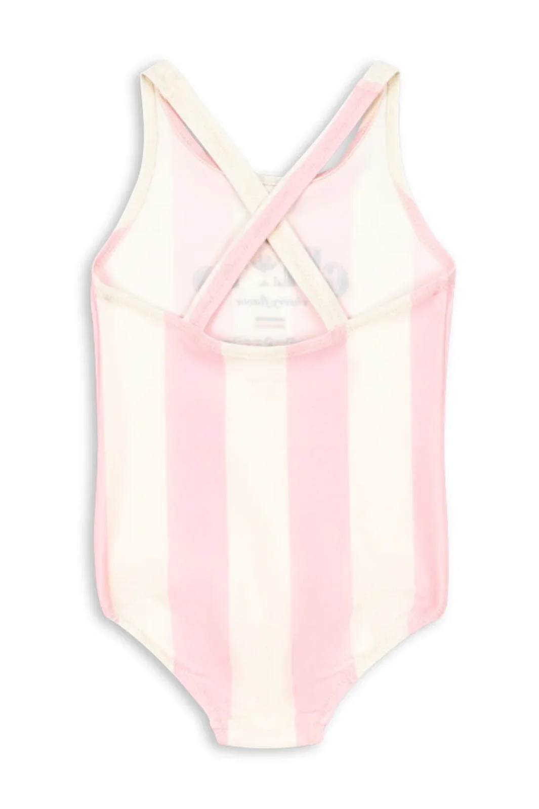 Konges Sløjd Badeanzug Pomia Candy Rose Stripe – rosa-weiß gestreifter Kinderbadeanzug mit Gelato-Print, ärmellos, bei Cleo&Caesar Kids Concept Store