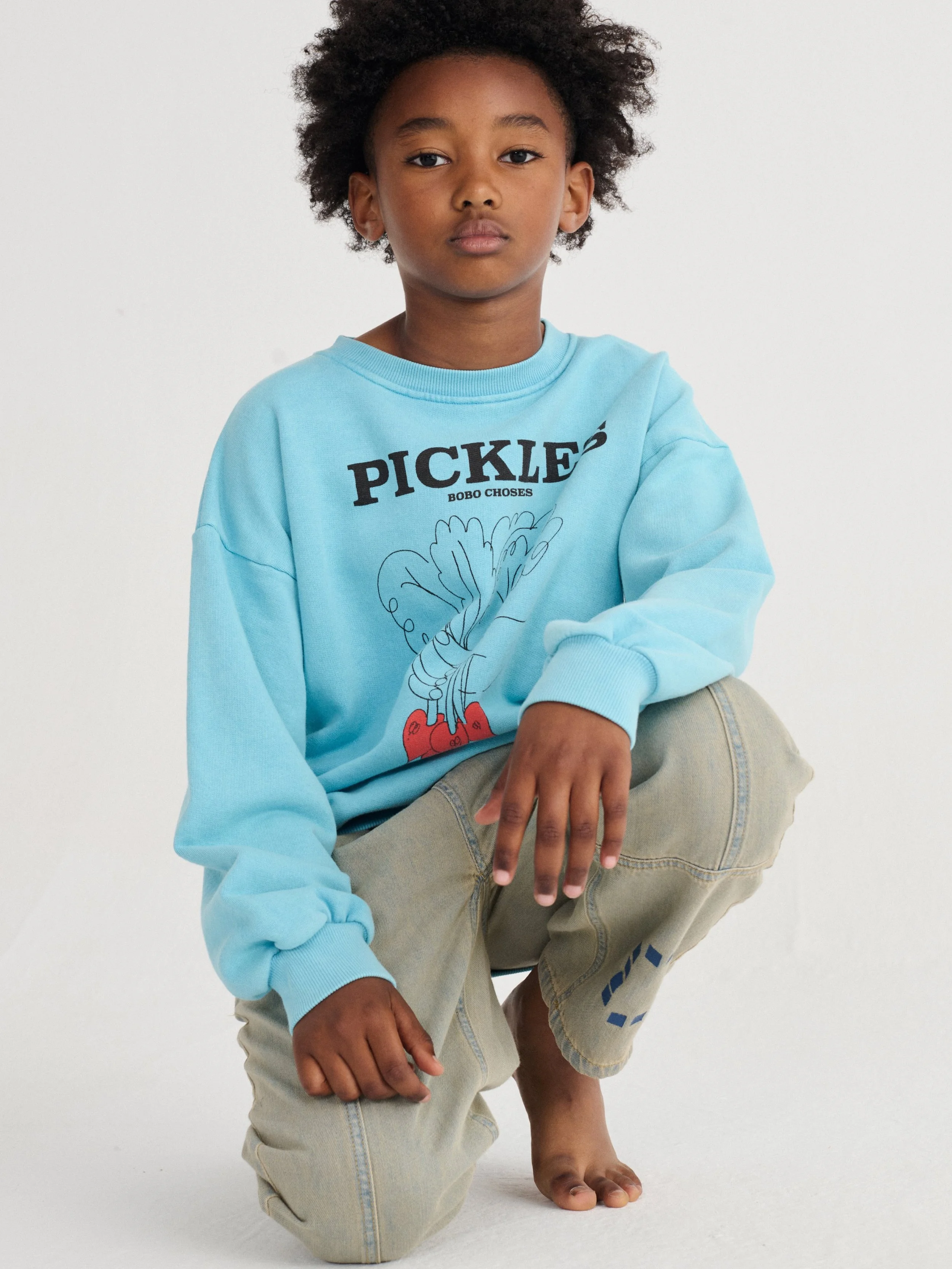 Bobo Choses Square Denim Pants – Baggy Jeans in Preußischblau, Bio-Baumwolle, Cocoon Fit, hergestellt in Portugal, bei Cleo&Caesar Kids Concept Store