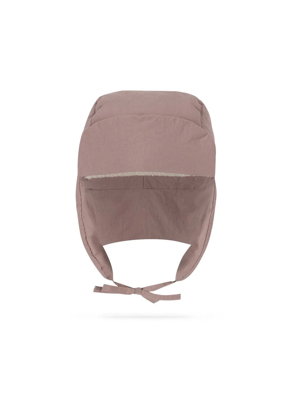 Juno Hat Twilight Mauve für Kinder von Konges Sløjd – kuschelige, nachhaltige Kinderkleidung in Beige mit Herzprint, erhältlich bei Cleo&Caesar Kids Concept Store Berlin.