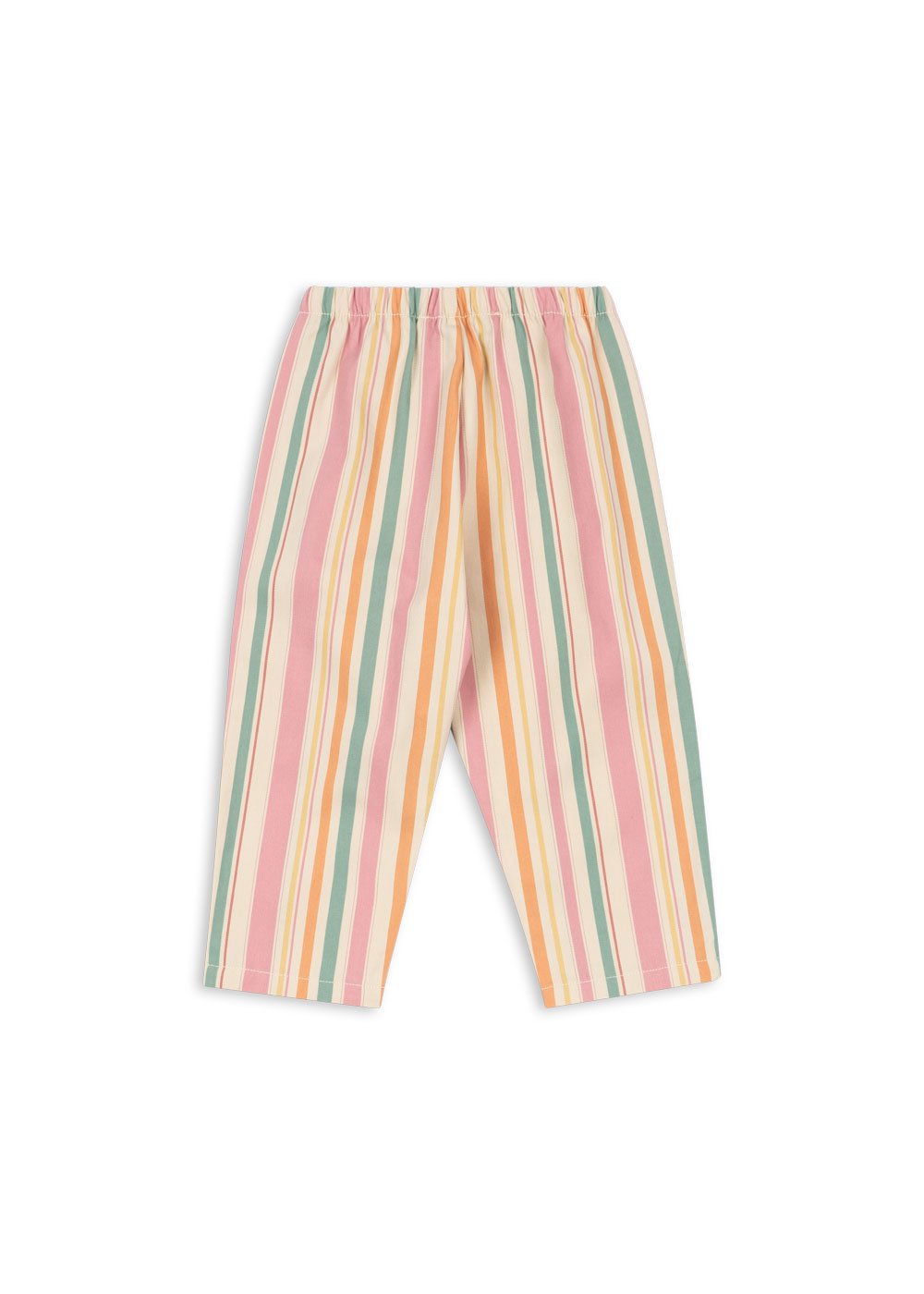 Frankie Pants von Konges Sløjd Gestreifte Kinderhose aus Bio-Baumwolle in Pastellfarben mit elastischem Bund und konisch zulaufendem Bein im Kids Concept Store Cleo&Caesar