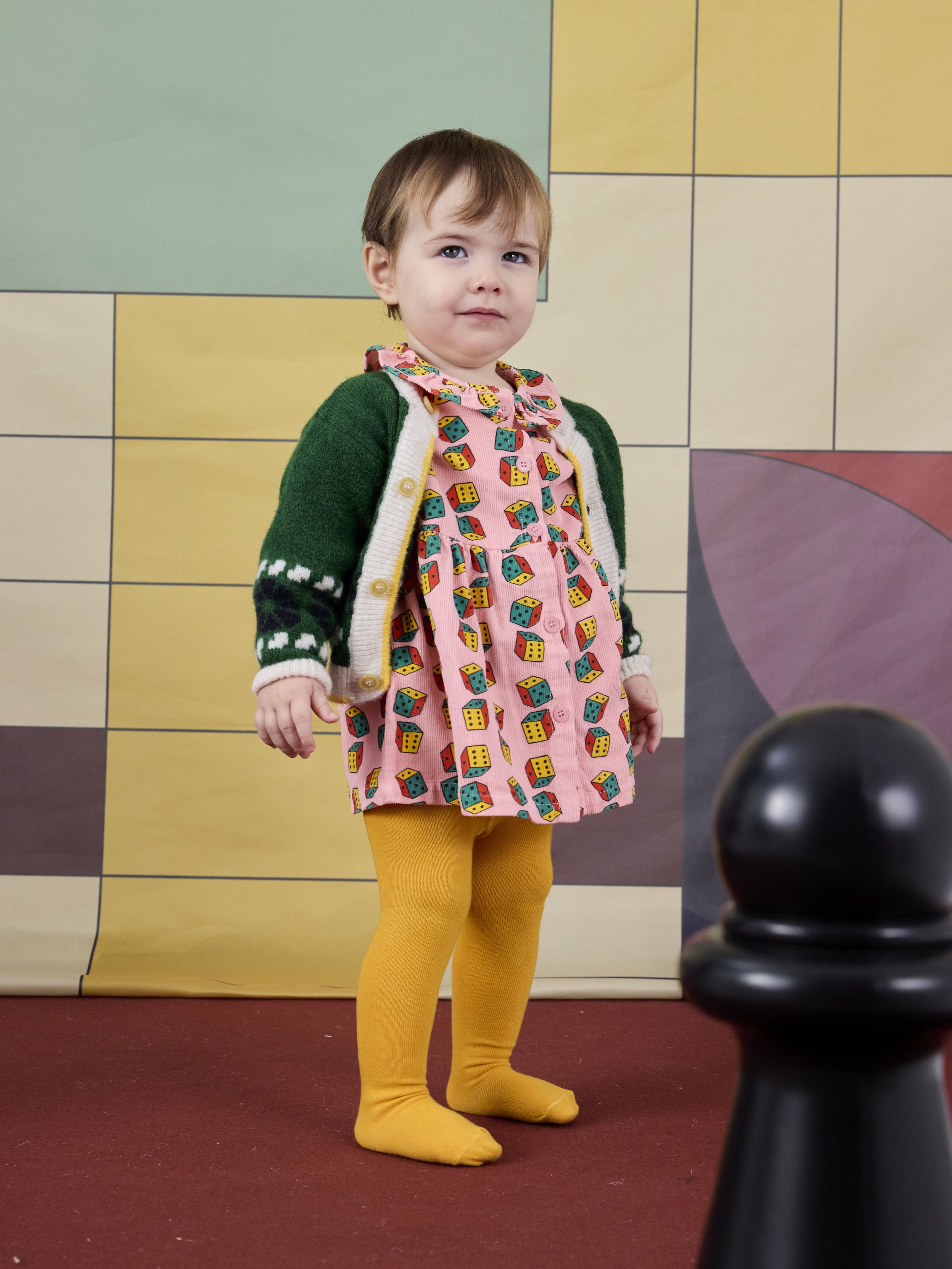 Baby Kleid Dice all over von Bobo Choses - made in Europe - nachhaltige Bio-Baumwolle - sustainable Kidswear - Cleo&Caesar - Kids Concept Store Berlin - Online Shop
