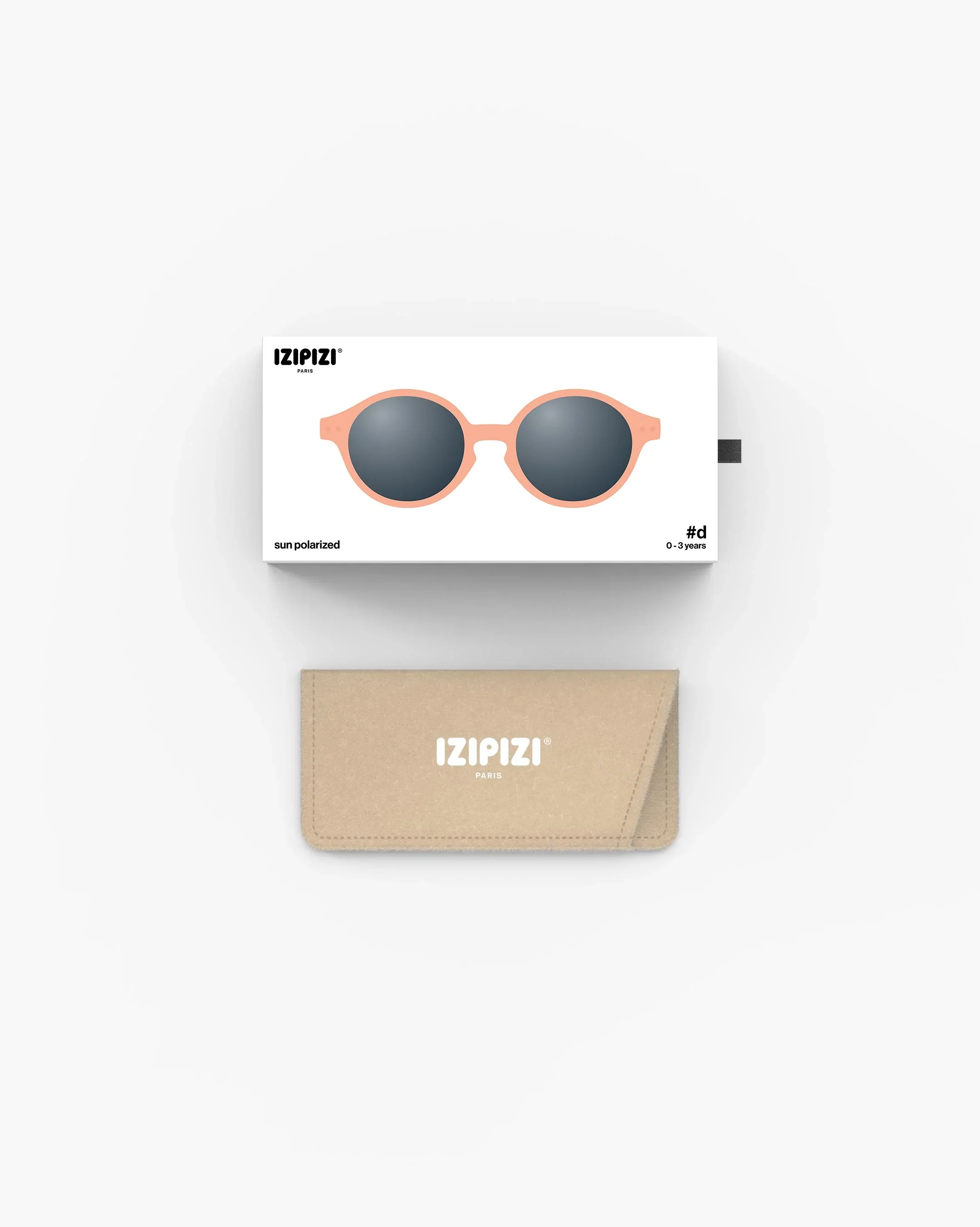 Izipizi Baby-Sonnenbrille #d Apricot Polarized – Pantos-Fassung in Apricot matt, 0-3 Jahre, BPA-frei mit Silikonband, bei Cleo&Caesar Kids Concept Store