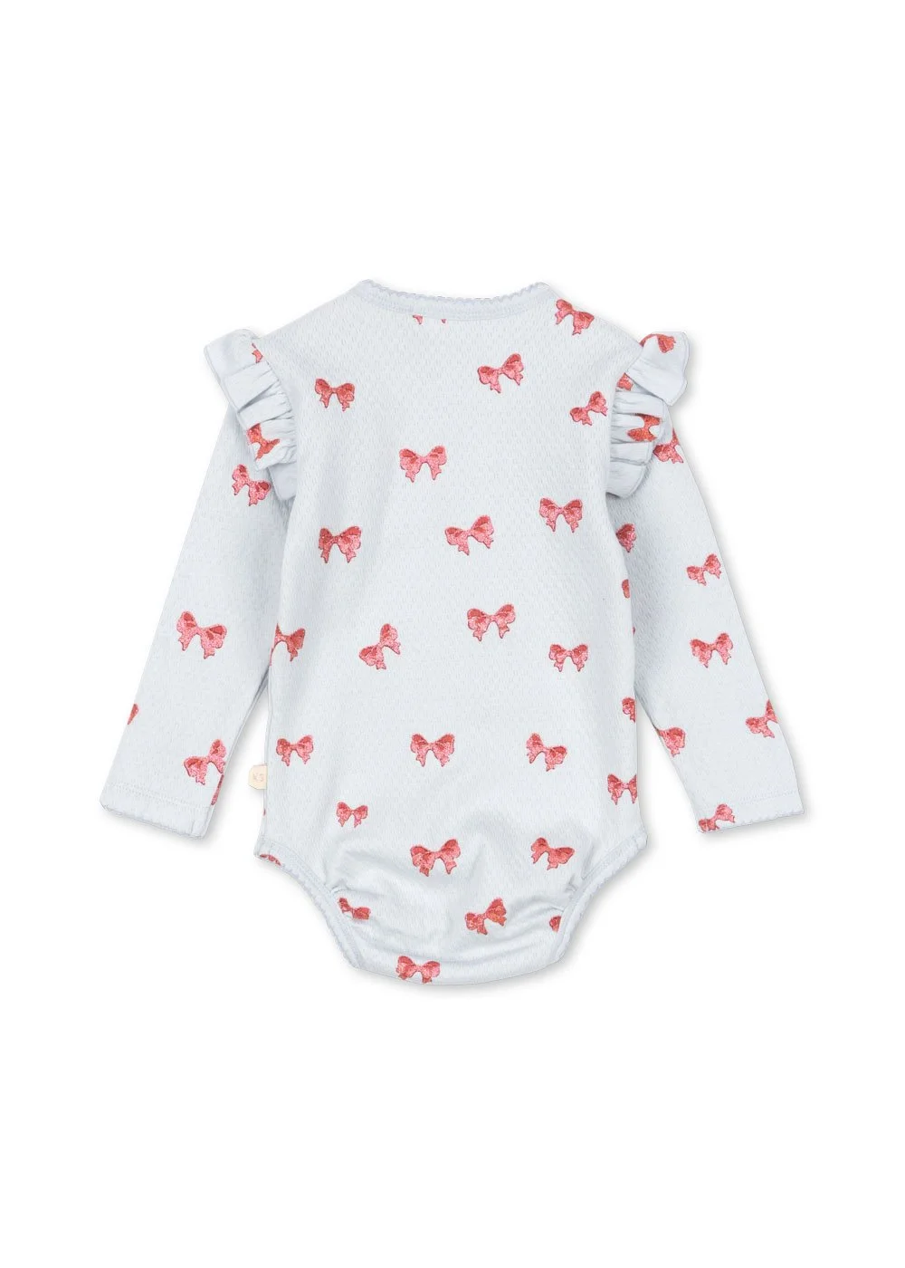 Konges Sløjd Sui Frill Body Rosia Blue Bow – Bio-Baumwolle mit Rüschen an den Schultern | Cleo & Caesar