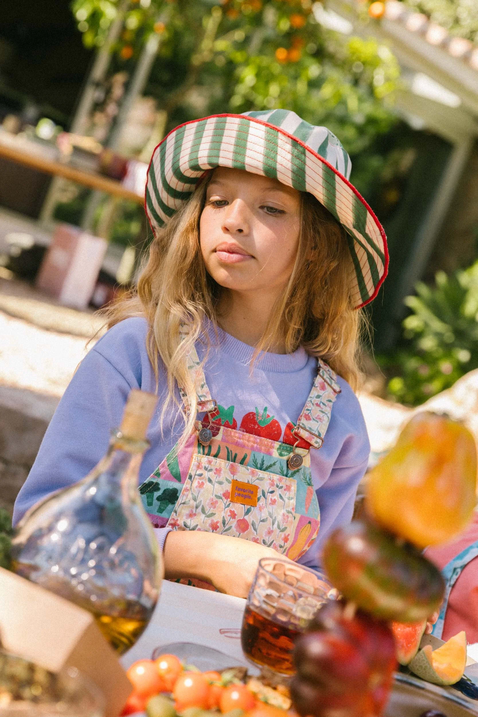 Favorite People Sonnenhut Fragola – grün-weiß gestreifter Bucket Hat, vollständig gefüttert, 100 % Baumwolle, fair hergestellt in Portugal, bei Cleo&Caesar