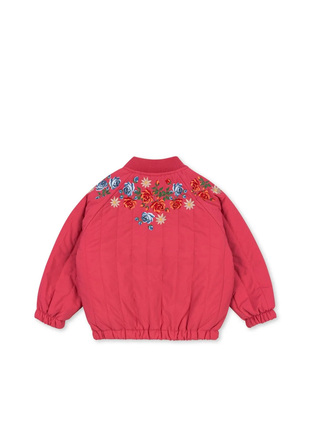 Juno Bomber Jacke Raspberry Wine für Kinder von Konges Sløjd – kuschelige, nachhaltige Kinderkleidung in Beige mit Herzprint, erhältlich bei Cleo&Caesar Kids Concept Store Berlin.