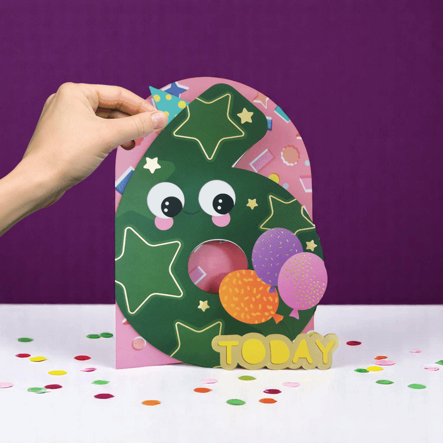Alljoy Wackelkarte 6 – charmante Grußkarte mit interaktiven wackelnden Teilen, hergestellt in Irland, bei Cleo&Caesar Kids Concept Store