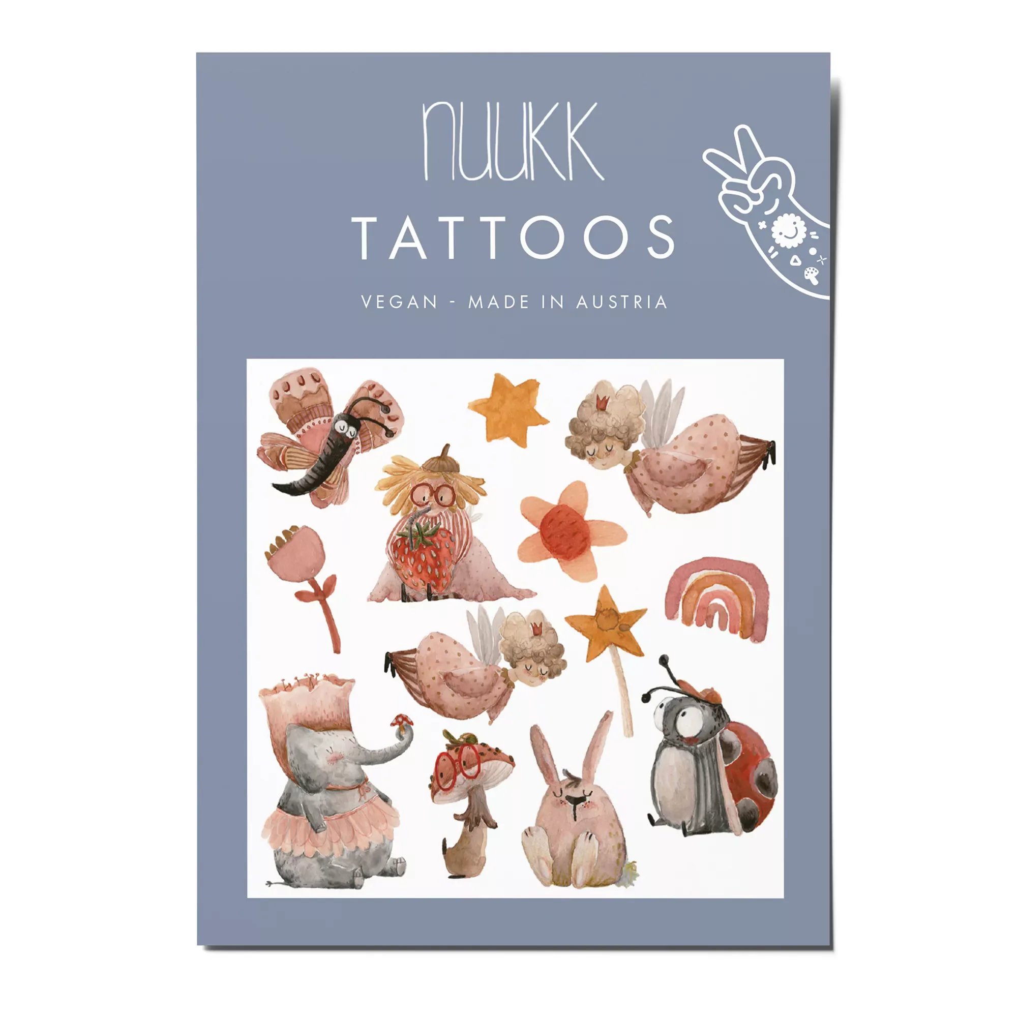 nuukk Kindertattoos – vegane Wassertransferfolie, dermatologisch getestet, hergestellt in Österreich, bei Cleo&Caesar Kids Concept Store
