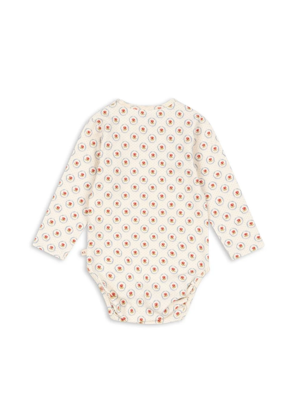 Langarm-Body aus Bio-Baumwolle mit zartem Blumenmuster Mirage und Druckknöpfen im Schritt für Babys im concept Store Cleo&Caesar