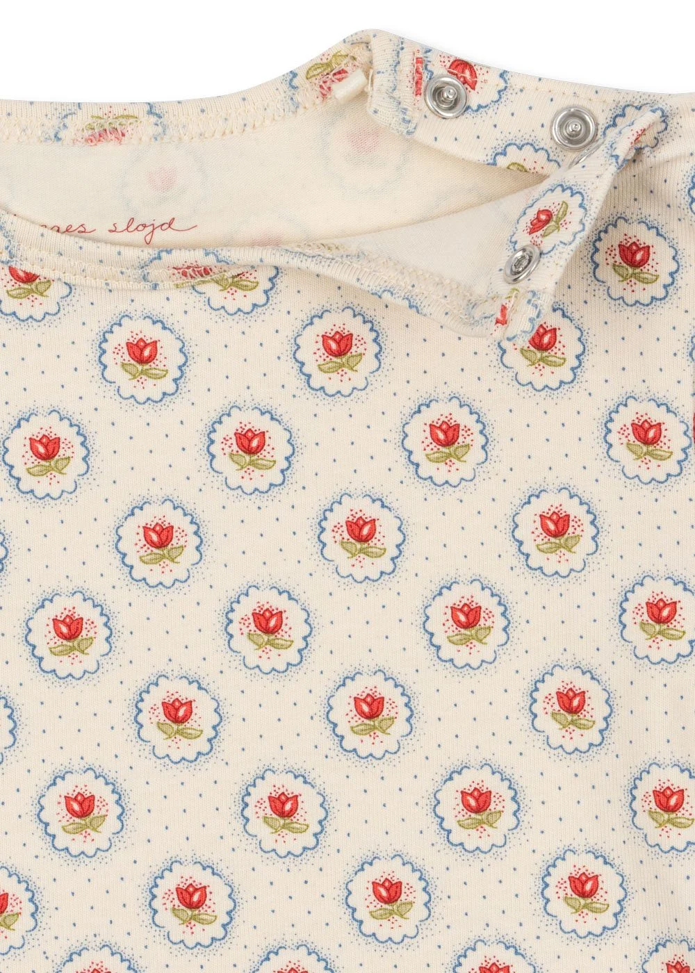 Langarm-Body aus Bio-Baumwolle mit zartem Blumenmuster Mirage und Druckknöpfen im Schritt für Babys im concept Store Cleo&Caesar