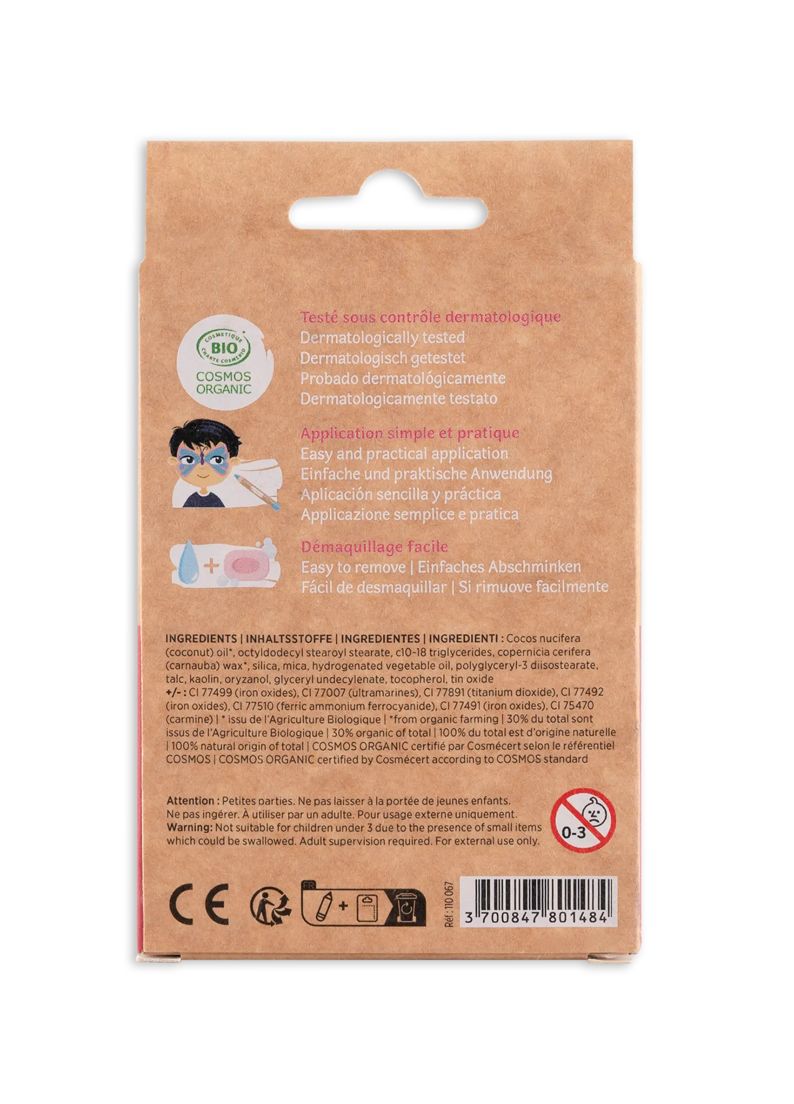 Namaki Schminkstifte-Set „Verzauberte Welten“ – 6 bunte Bio-Farben für kreatives, hautfreundliches Kinderschminken