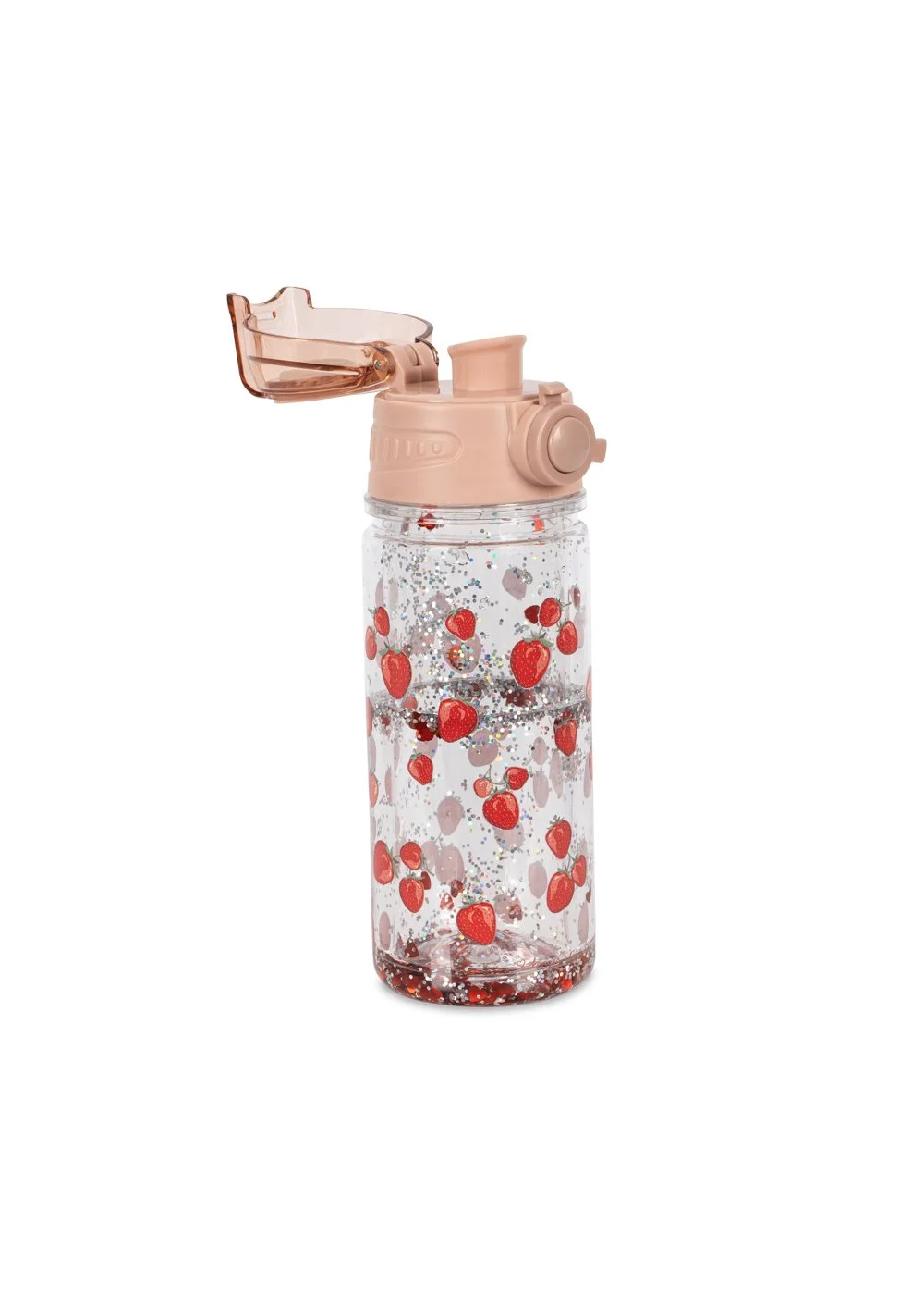 Konges Sløjd Glitzer-Trinkflasche mit Silikonstrohhalm, 400 ml, transparent mit Glitter – bei Cleo&Caesar Kids Concept Store