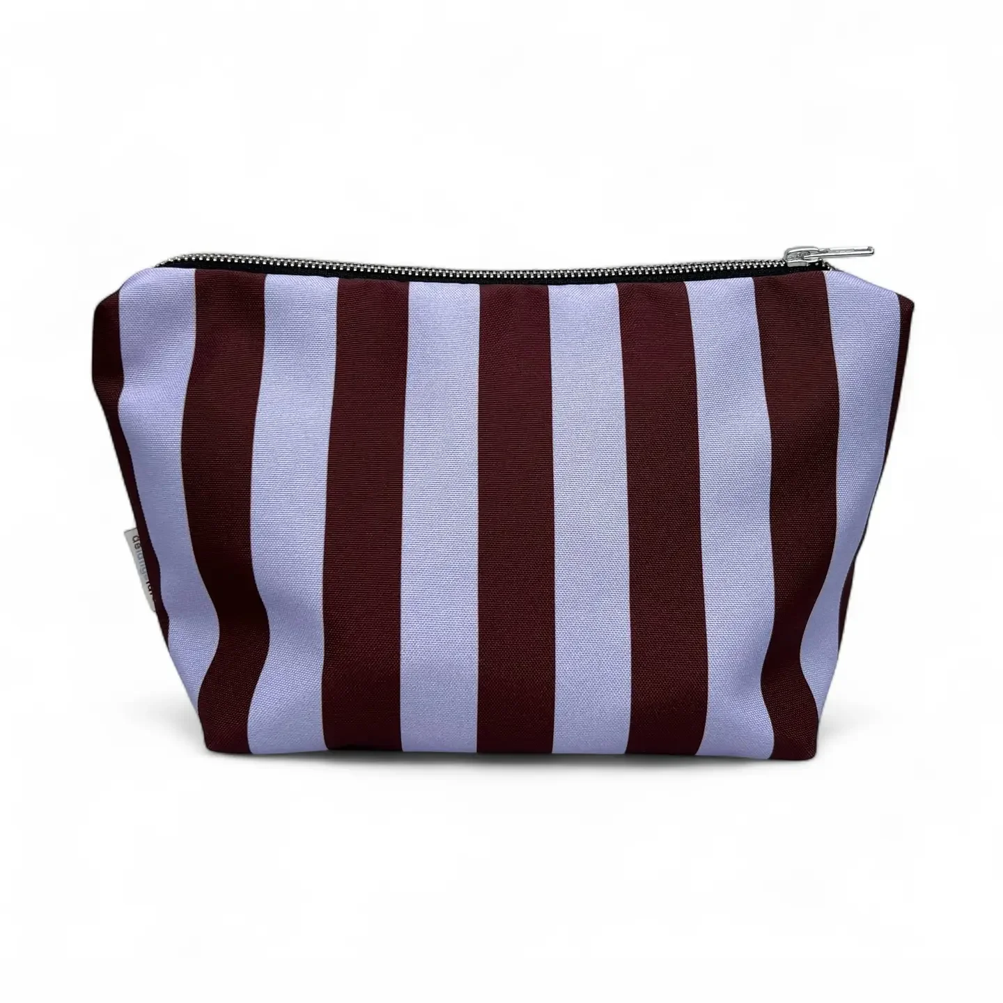 De Lange Tafel - Kulturtasche 'Aubergine/LIla gestreift'