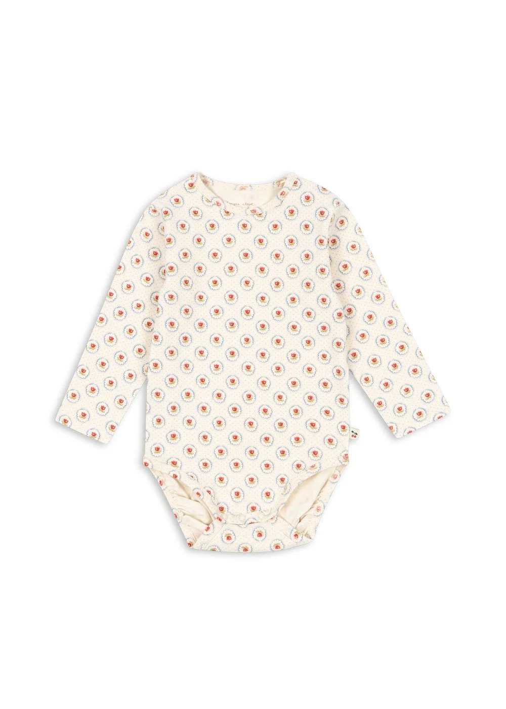 Langarm-Body aus Bio-Baumwolle mit zartem Blumenmuster Mirage und Druckknöpfen im Schritt für Babys im concept Store Cleo&Caesar