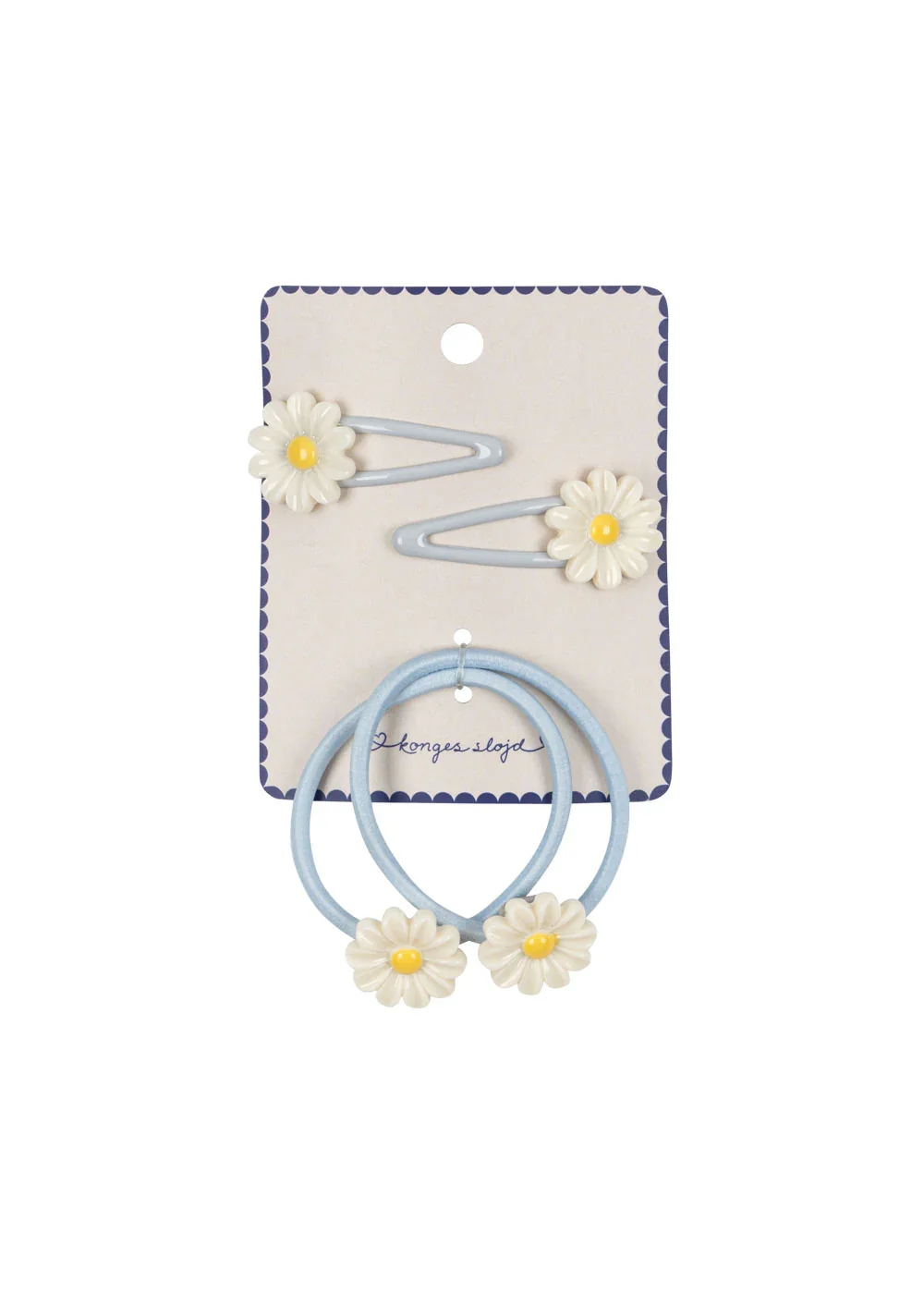 Konges Sløjd Haar Accessoires Set Daisy Plein Air – Haarspangen und Haargummis mit Gänseblümchen-Motiv, für Kinder ab 3 Jahren, bei Cleo&Caesar Kids Concept Store