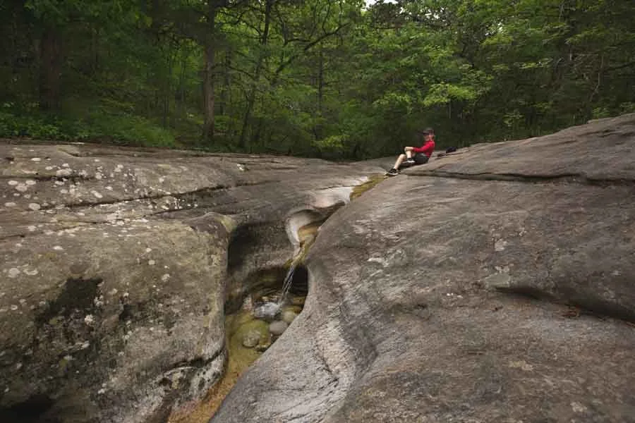 Gully carved by water